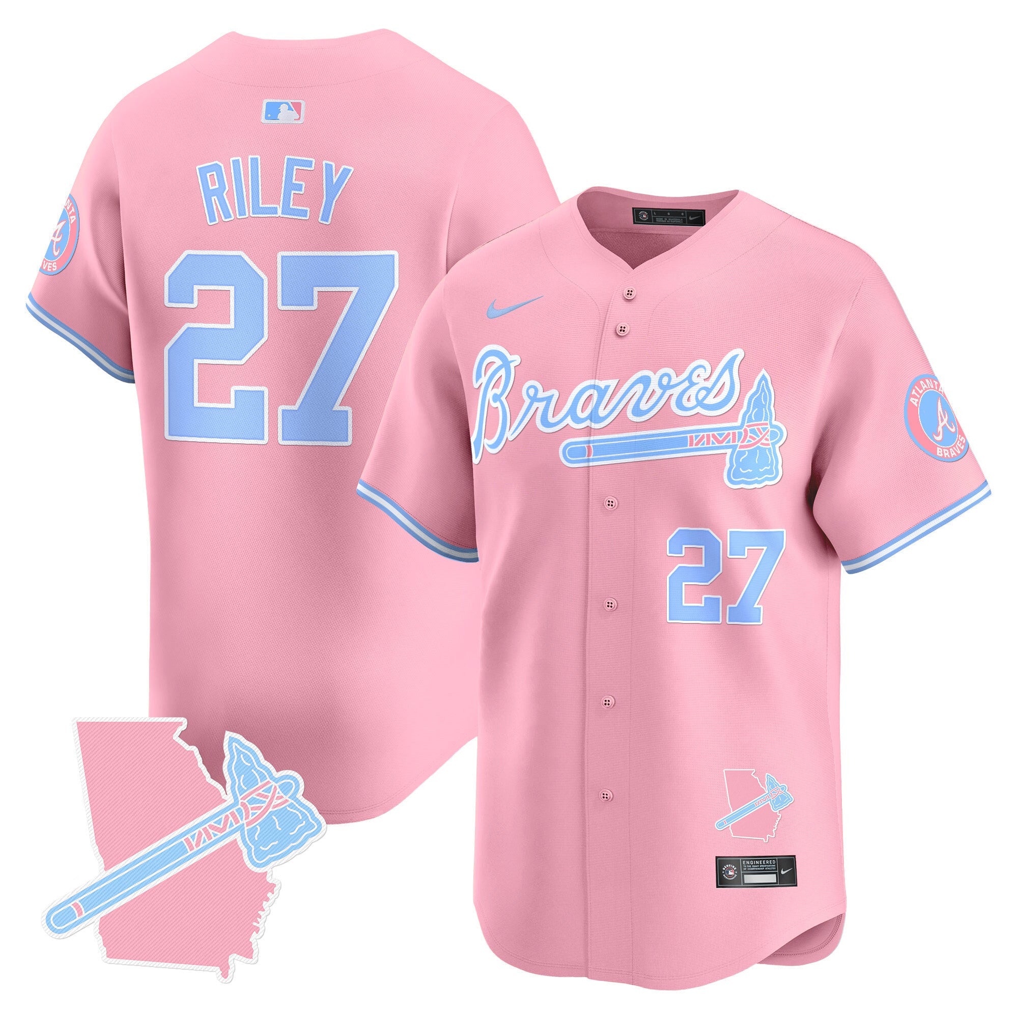Unisex Atlanta Bubblegum Pink Vapor Premier Limited Jersey