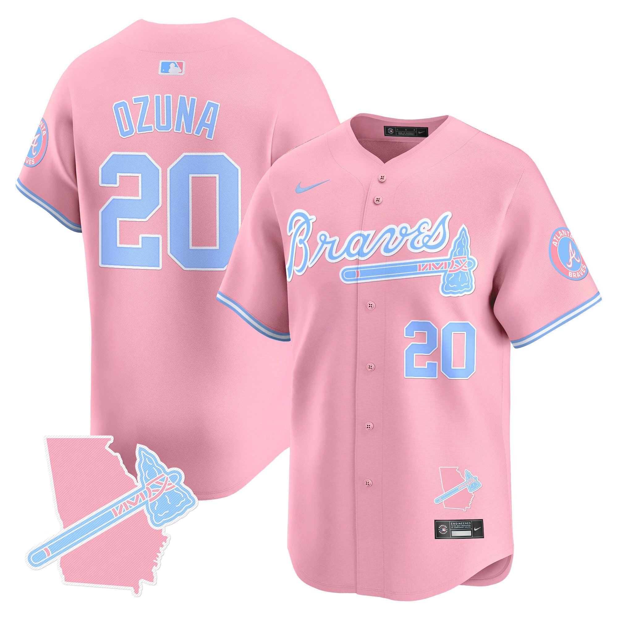Unisex Atlanta Bubblegum Pink Vapor Premier Limited Jersey