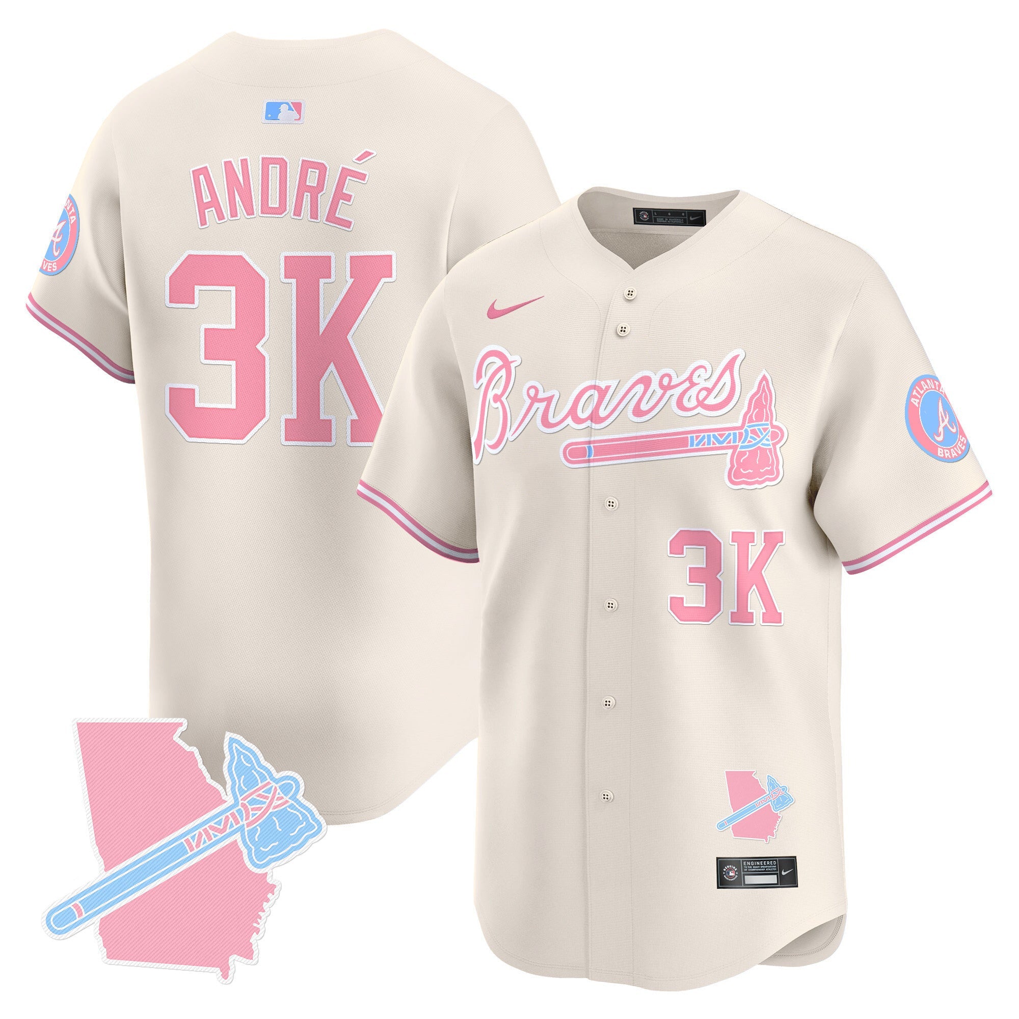 Unisex Atlanta Bubblegum Pink Vapor Premier Limited Jersey