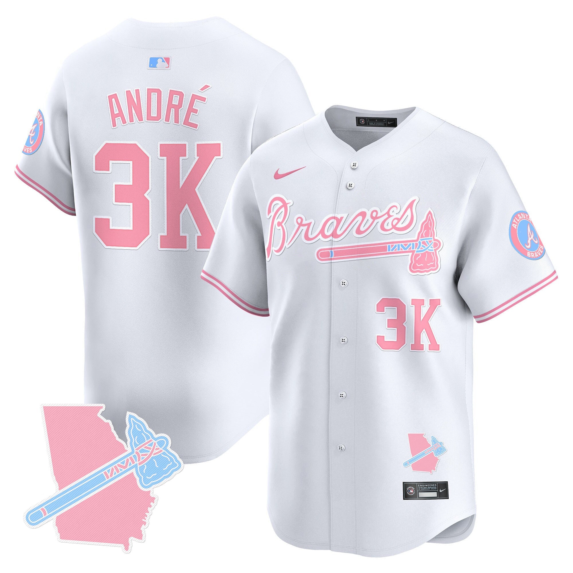 Unisex Atlanta Bubblegum Pink Vapor Premier Limited Jersey