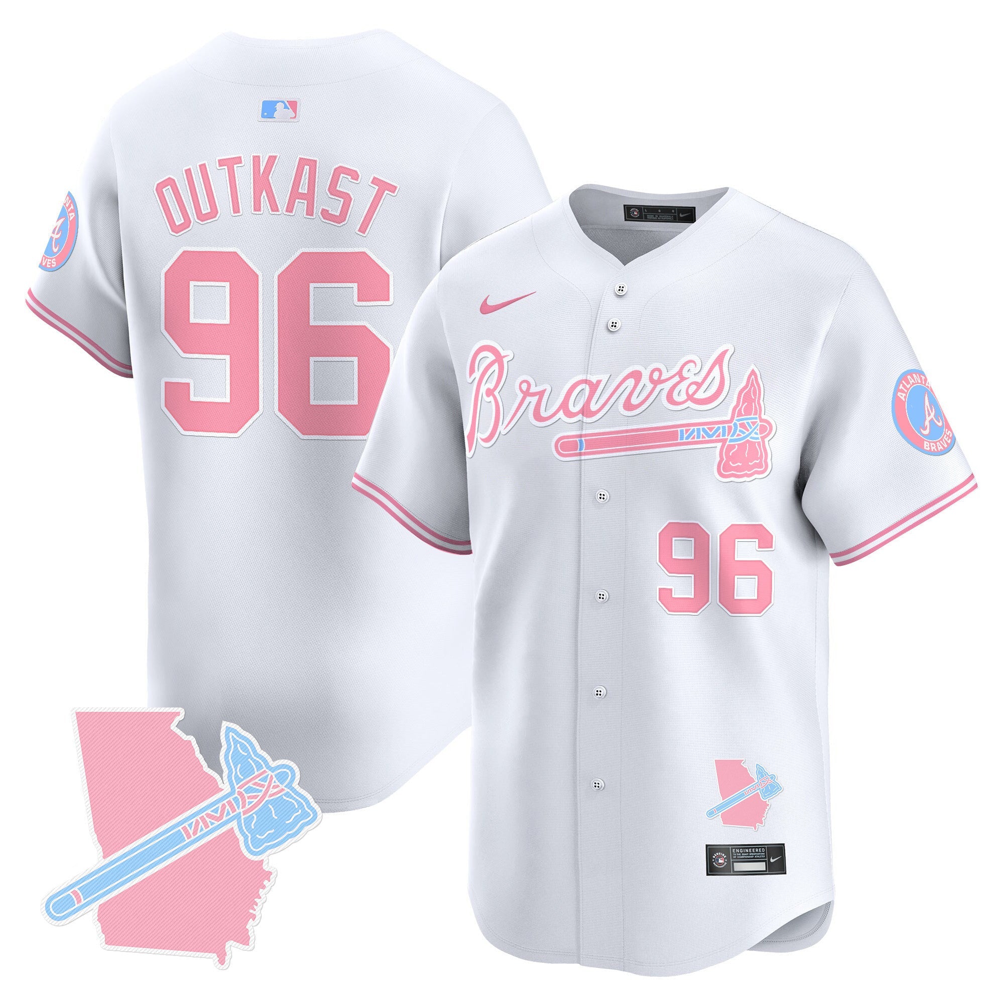 Unisex Atlanta Bubblegum Pink Vapor Premier Limited Jersey