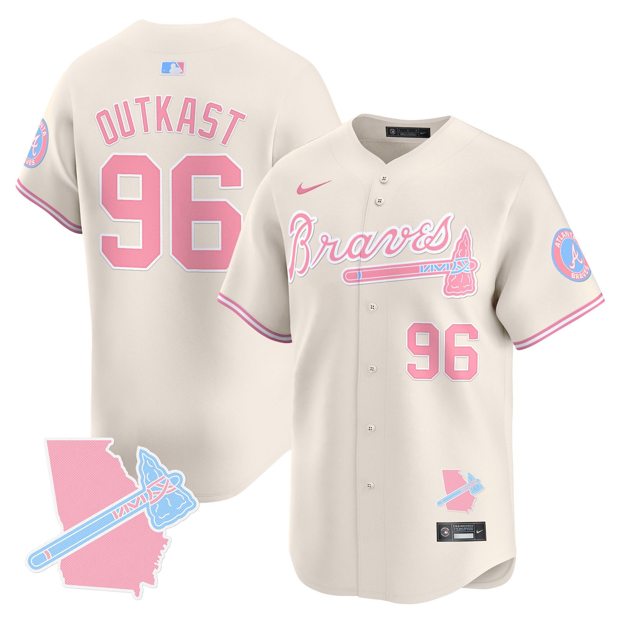 Unisex Atlanta Bubblegum Pink Vapor Premier Limited Jersey