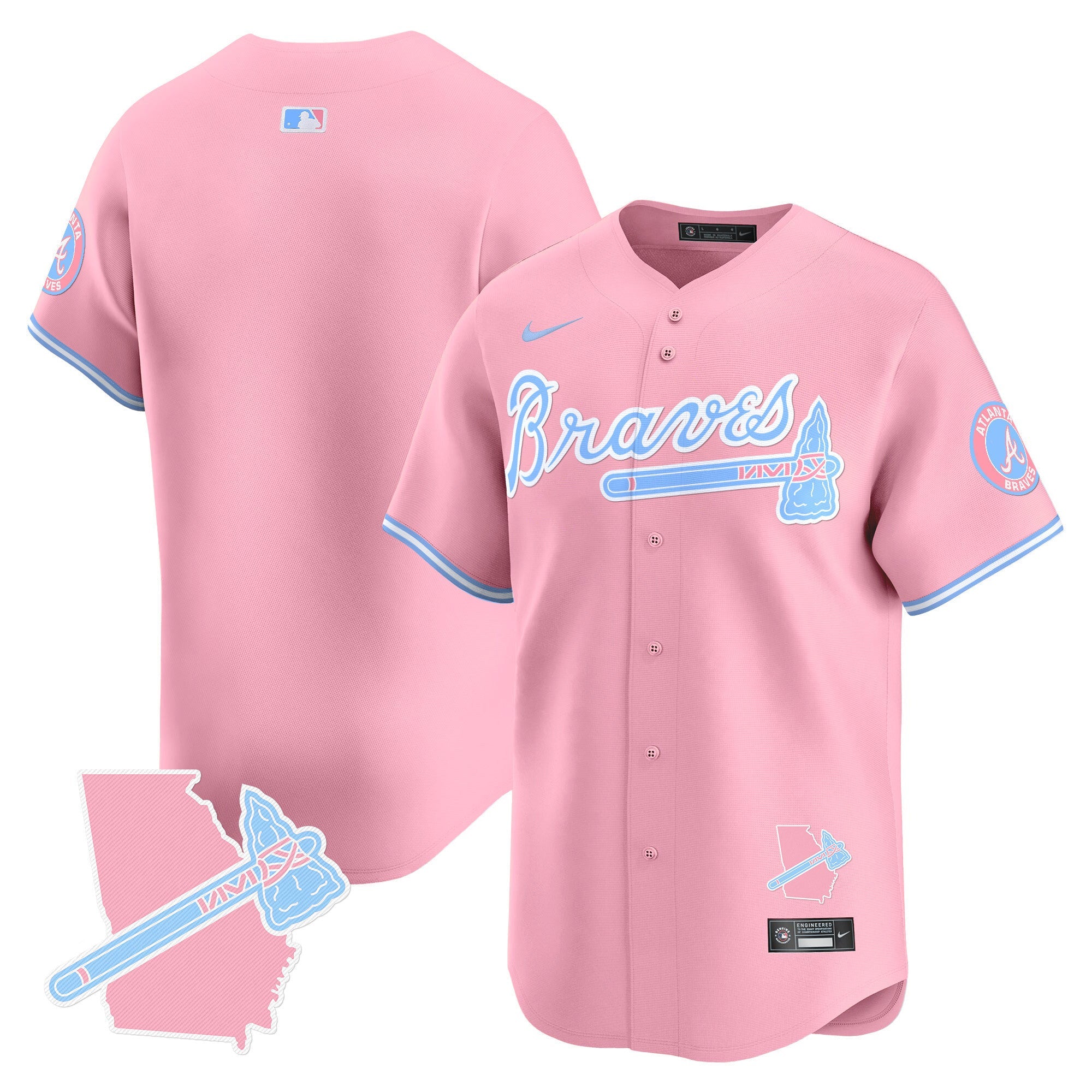 Unisex Atlanta Bubblegum Pink Vapor Premier Limited Jersey