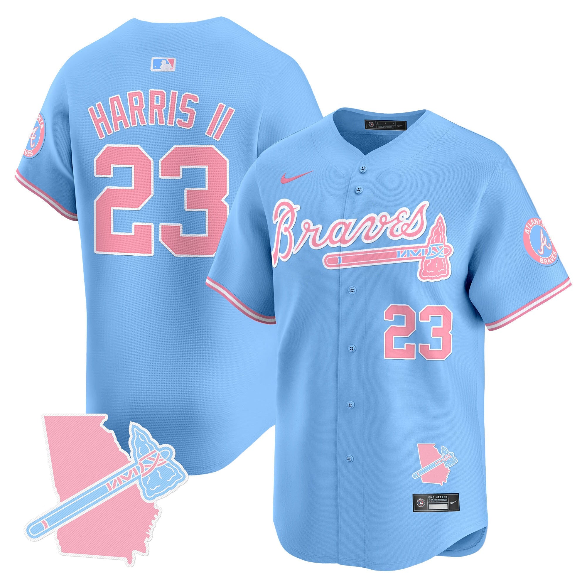 Unisex Atlanta Bubblegum Pink Vapor Premier Limited Jersey