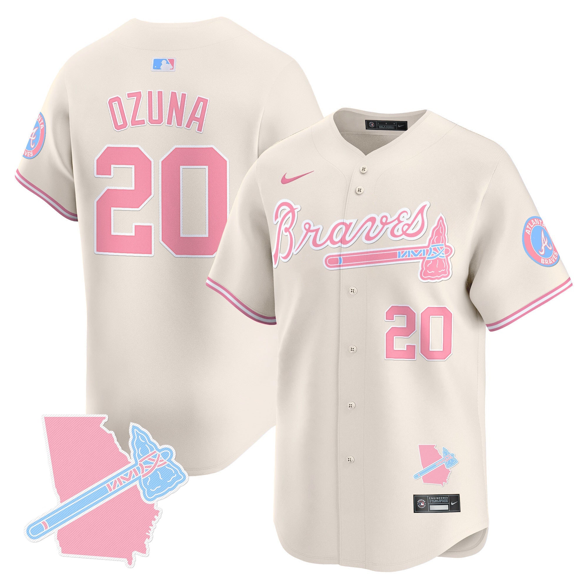 Unisex Atlanta Bubblegum Pink Vapor Premier Limited Jersey