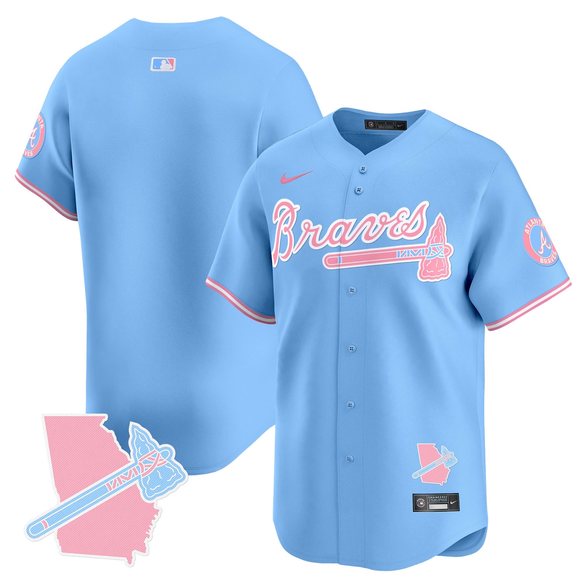 Unisex Atlanta Bubblegum Pink Vapor Premier Limited Jersey