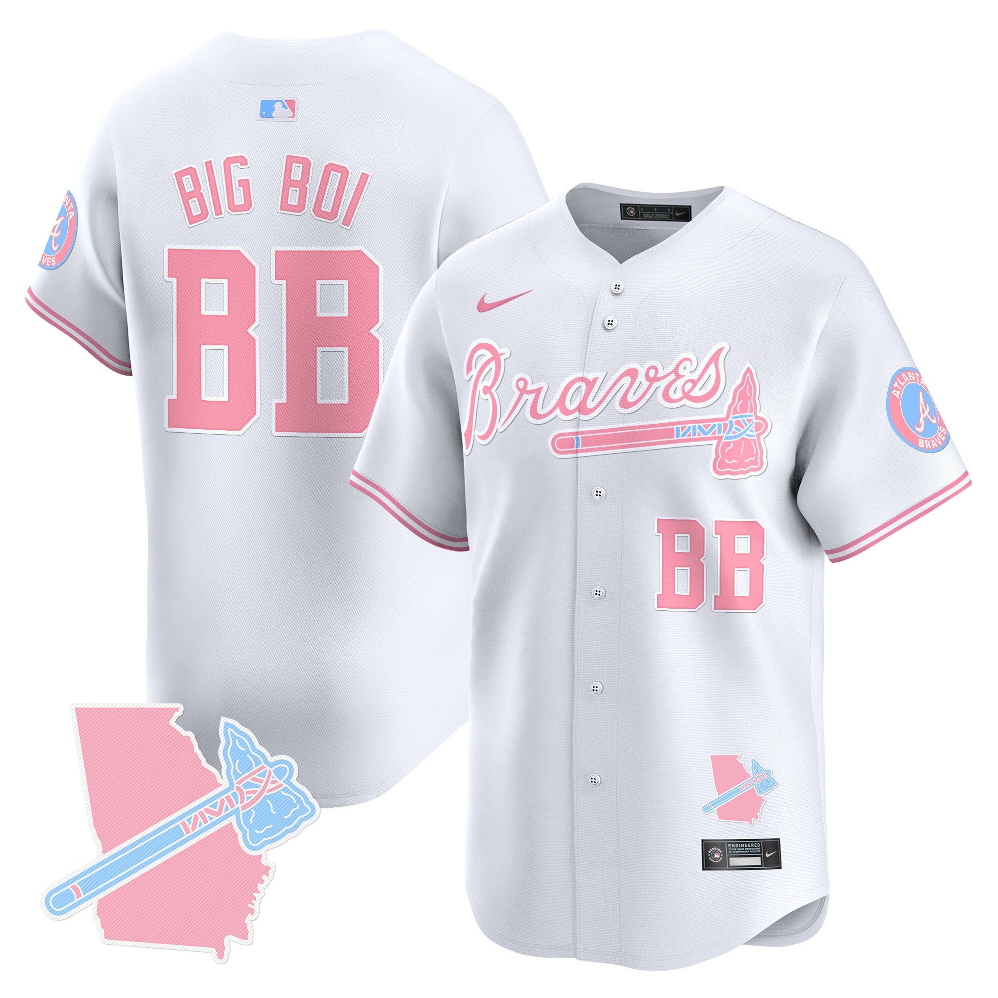 Unisex Atlanta Bubblegum Pink Vapor Premier Limited Jersey