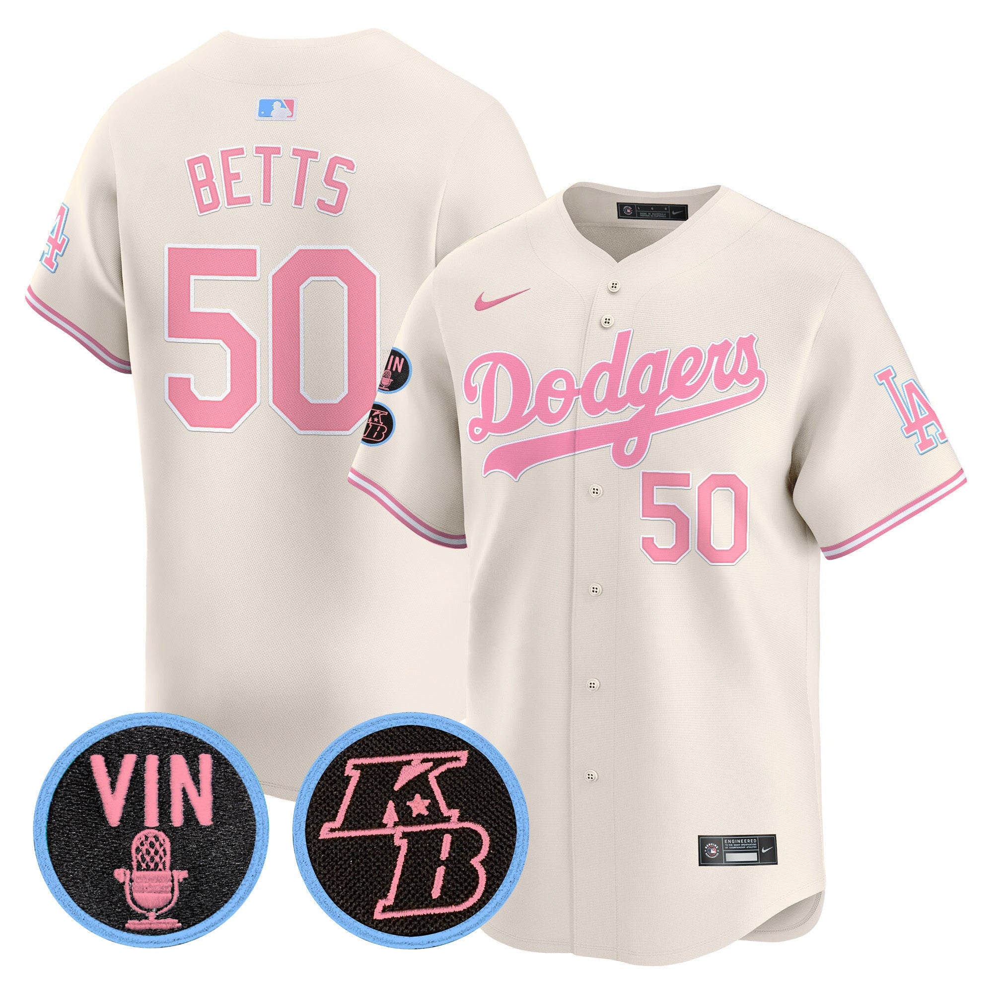 Unisex Vin & Kobe Patch Bubblegum Pink Vapor Premier Limited Jersey