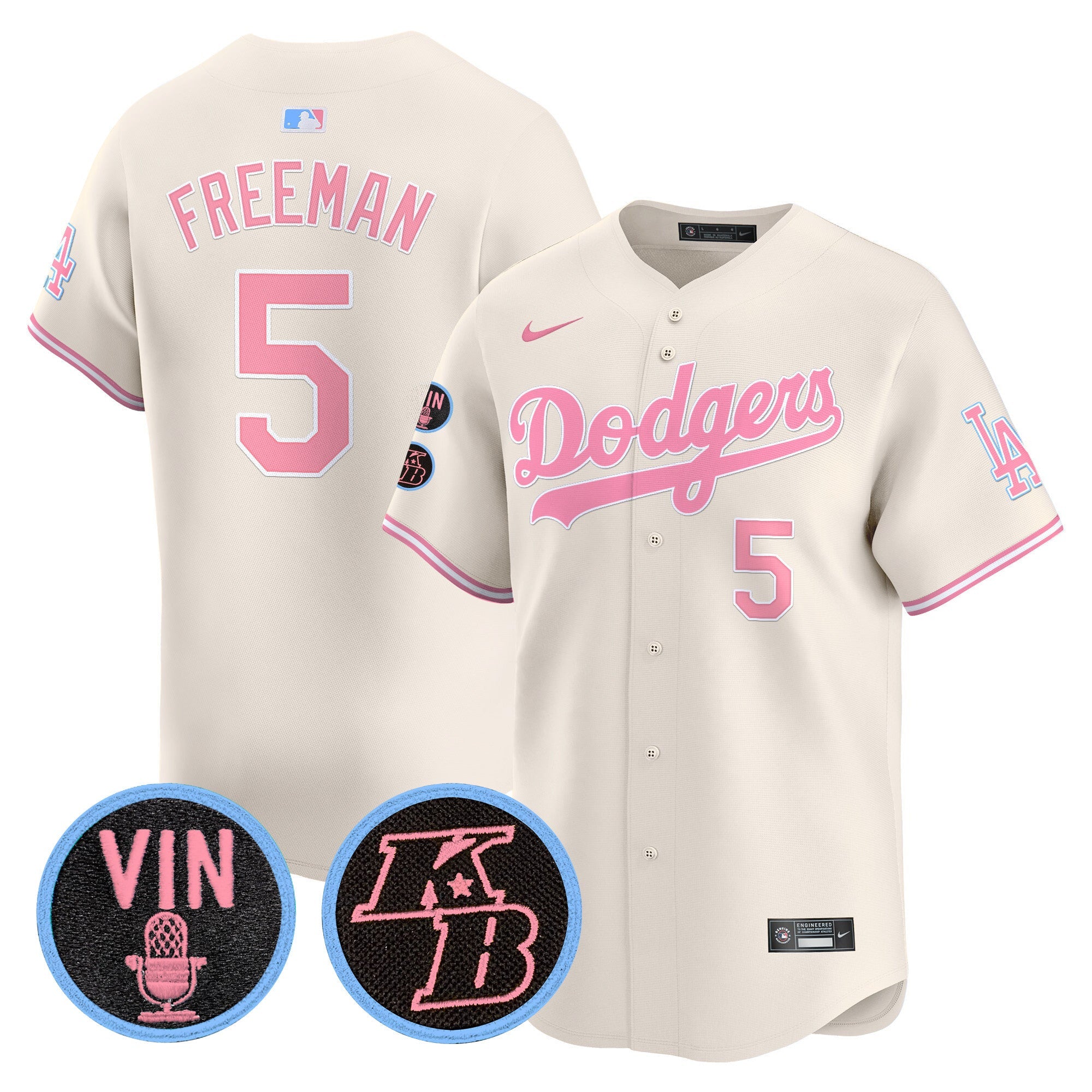 Unisex Vin & Kobe Patch Bubblegum Pink Vapor Premier Limited Jersey
