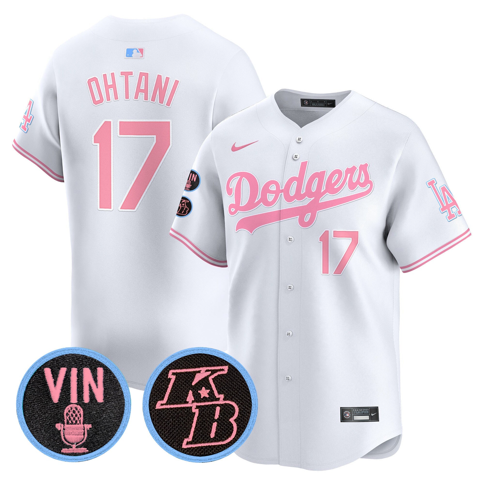 Unisex Vin & Kobe Patch Bubblegum Pink Vapor Premier Limited Jersey