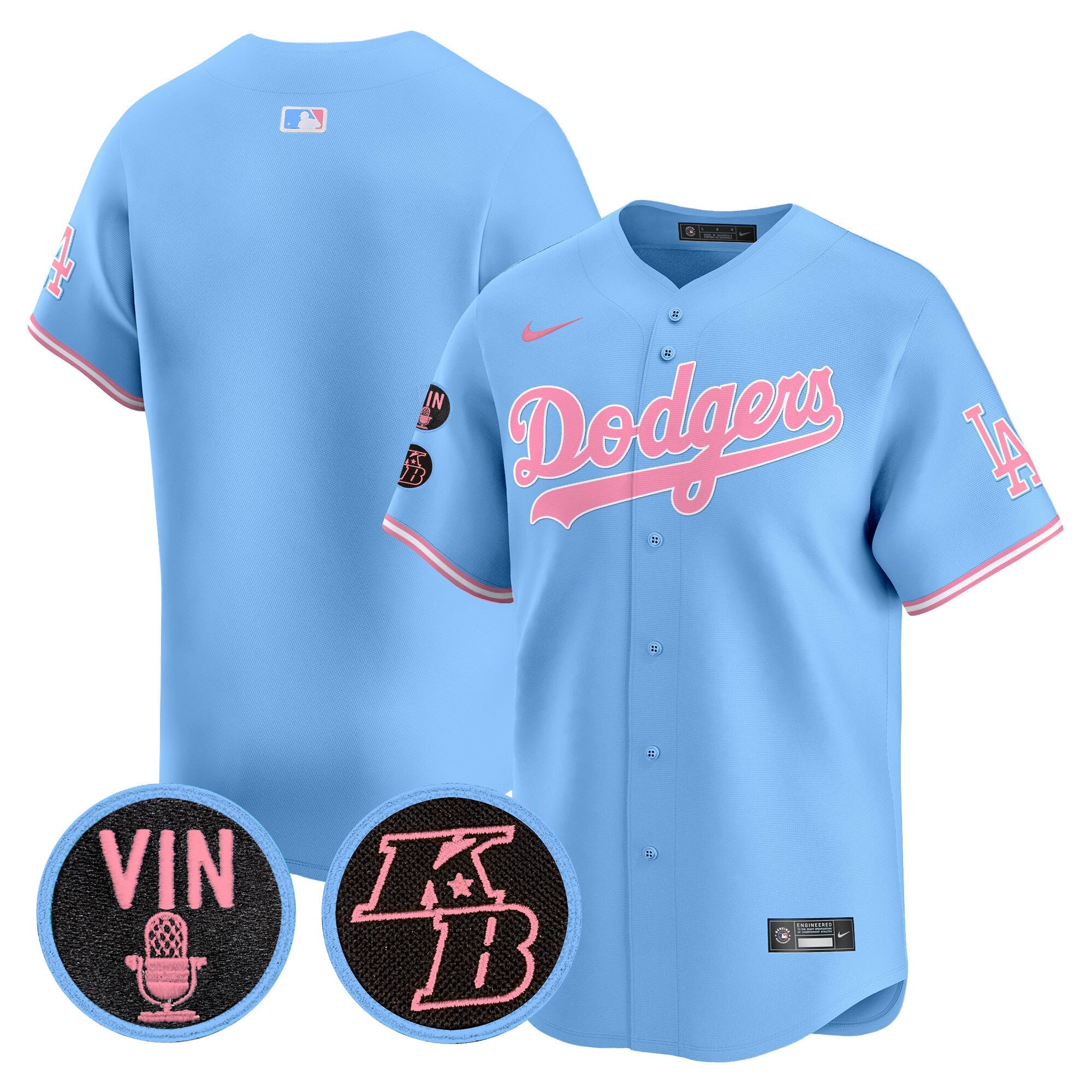 Unisex Vin & Kobe Patch Bubblegum Pink Vapor Premier Limited Jersey
