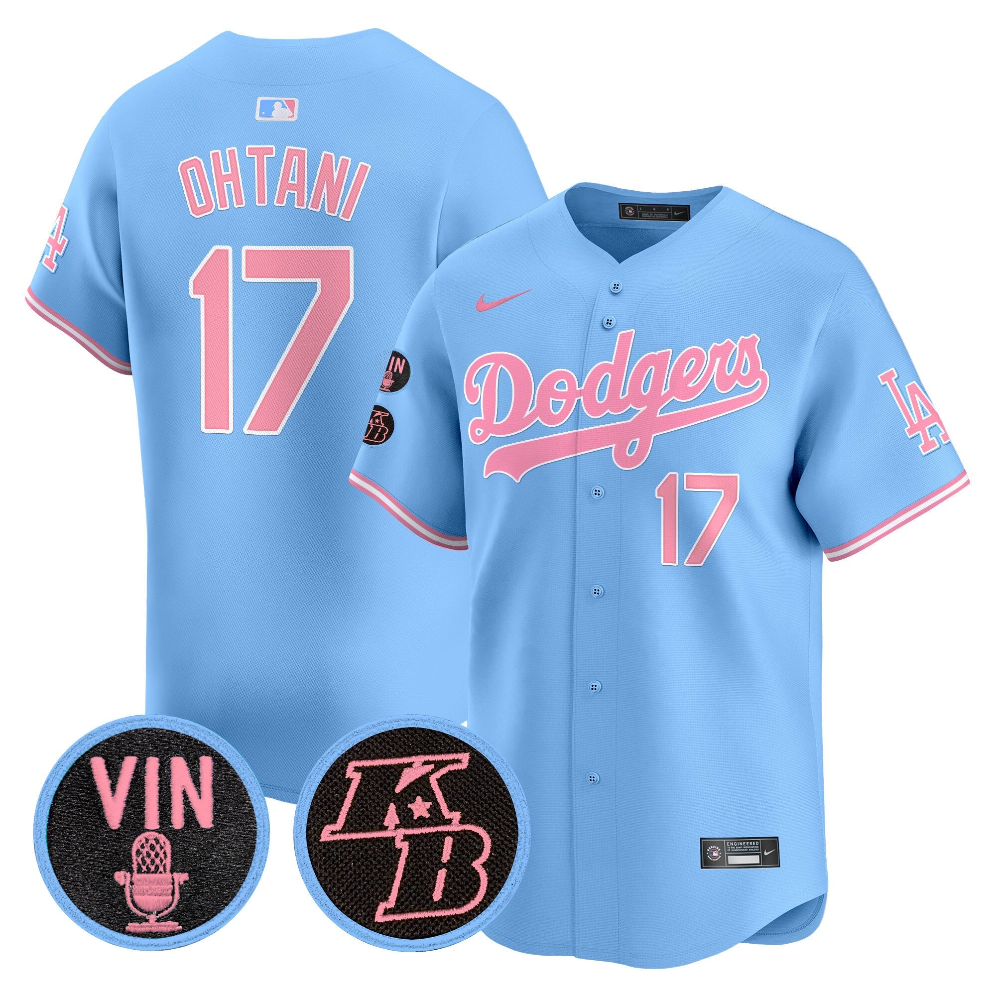 Unisex Vin & Kobe Patch Bubblegum Pink Vapor Premier Limited Jersey