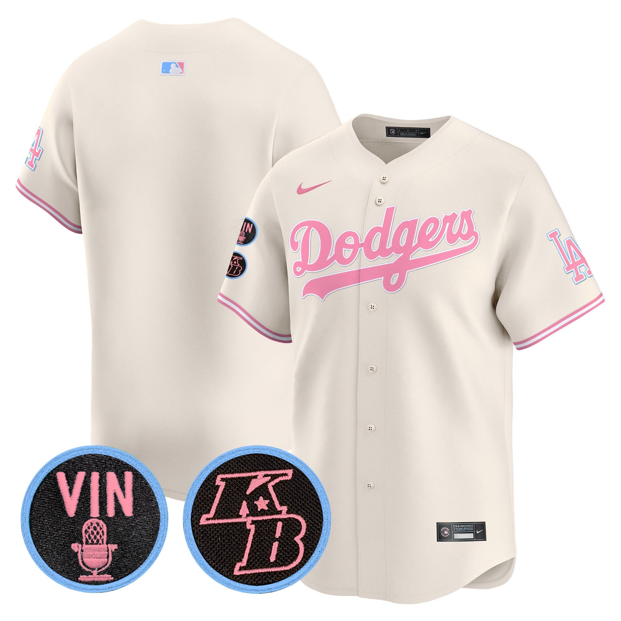 Unisex Vin & Kobe Patch Bubblegum Pink Vapor Premier Limited Jersey