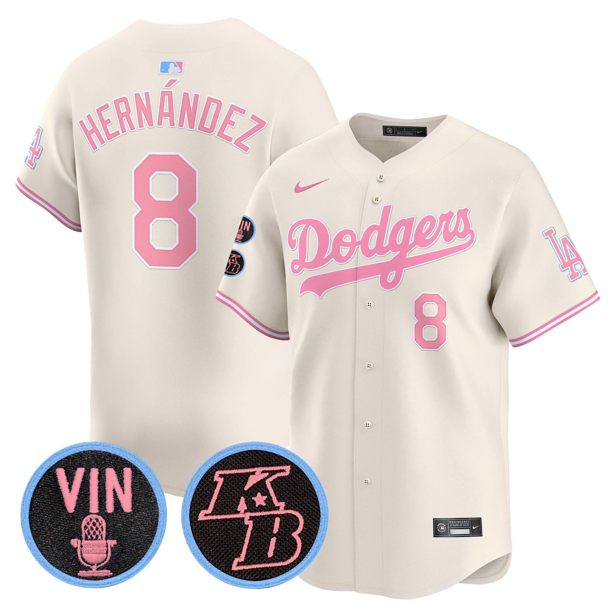 Unisex Vin & Kobe Patch Bubblegum Pink Vapor Premier Limited Jersey