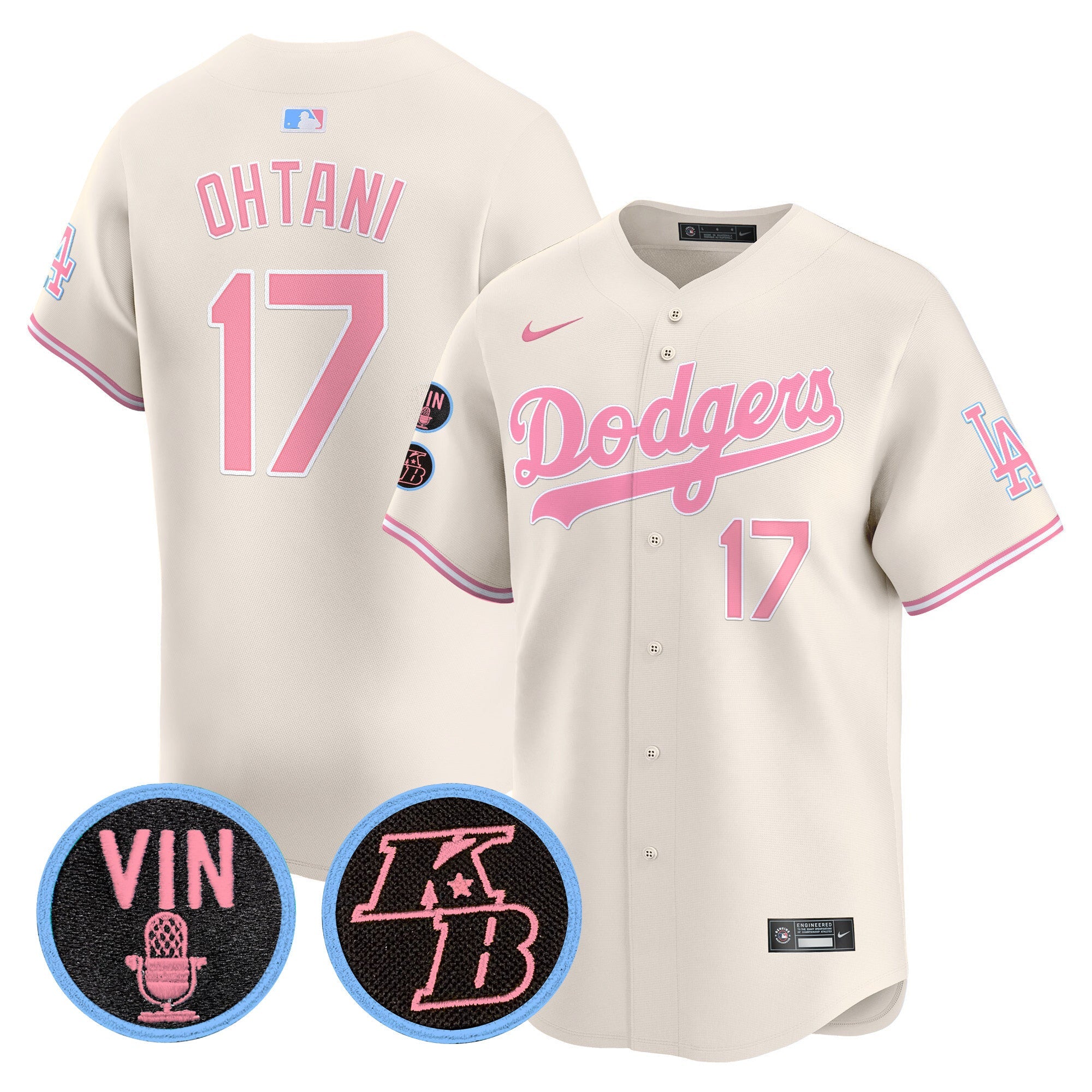 Unisex Vin & Kobe Patch Bubblegum Pink Vapor Premier Limited Jersey