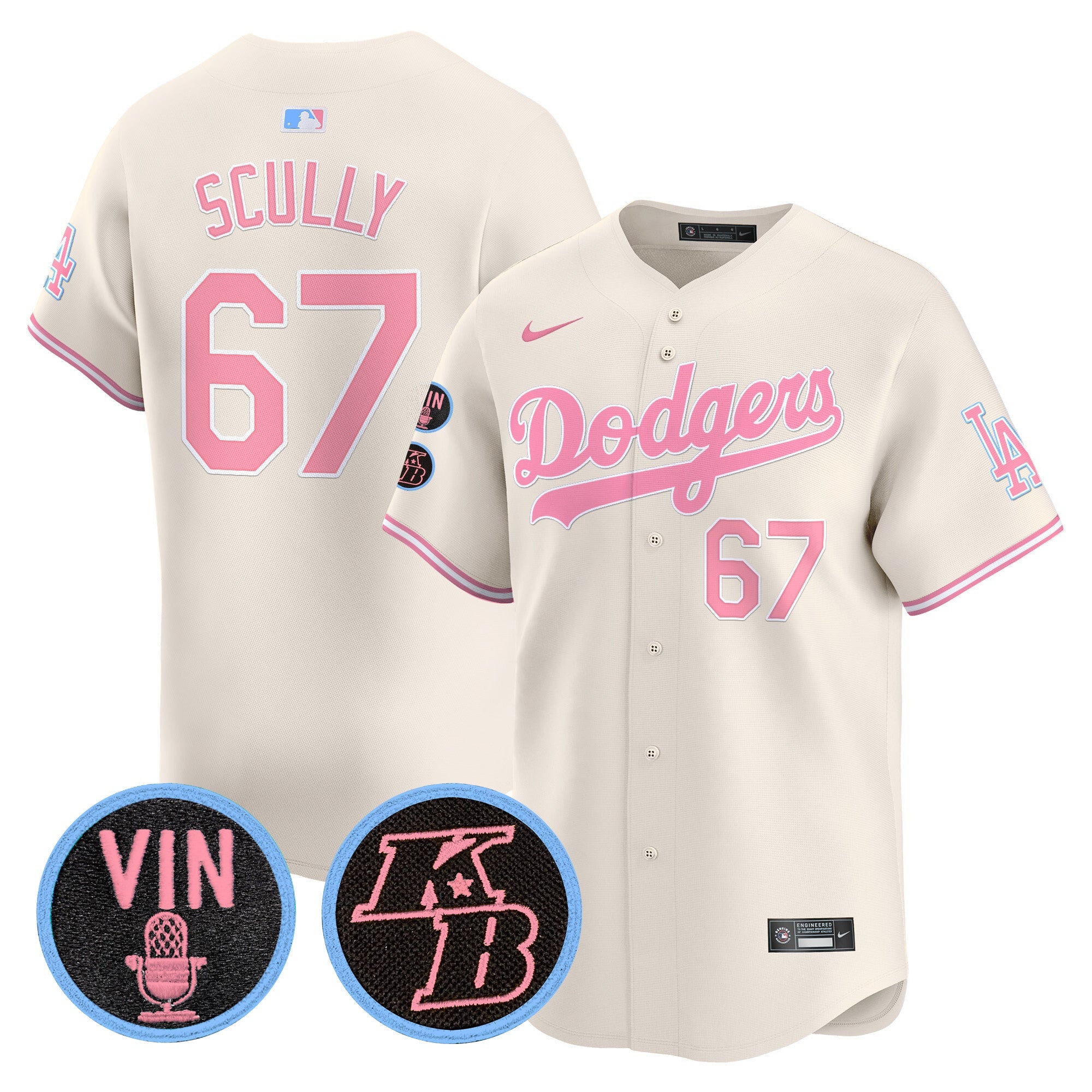 Unisex Vin & Kobe Patch Bubblegum Pink Vapor Premier Limited Jersey