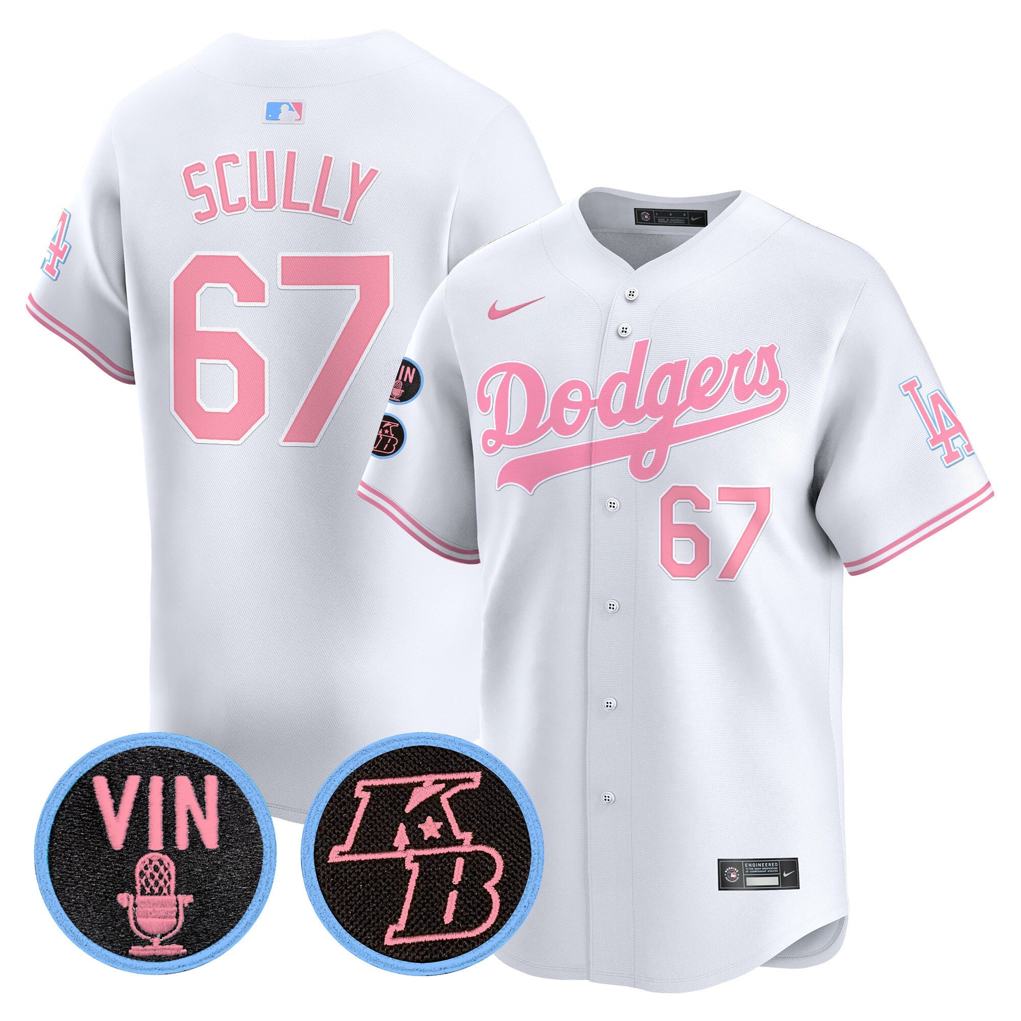 Unisex Vin & Kobe Patch Bubblegum Pink Vapor Premier Limited Jersey