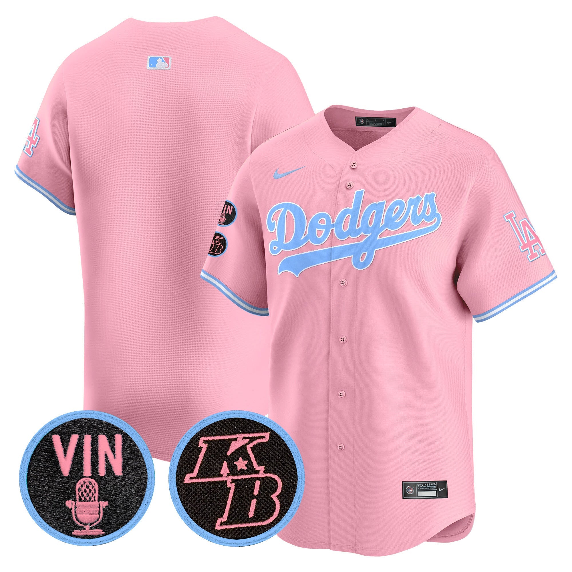 Unisex Vin & Kobe Patch Bubblegum Pink Vapor Premier Limited Jersey
