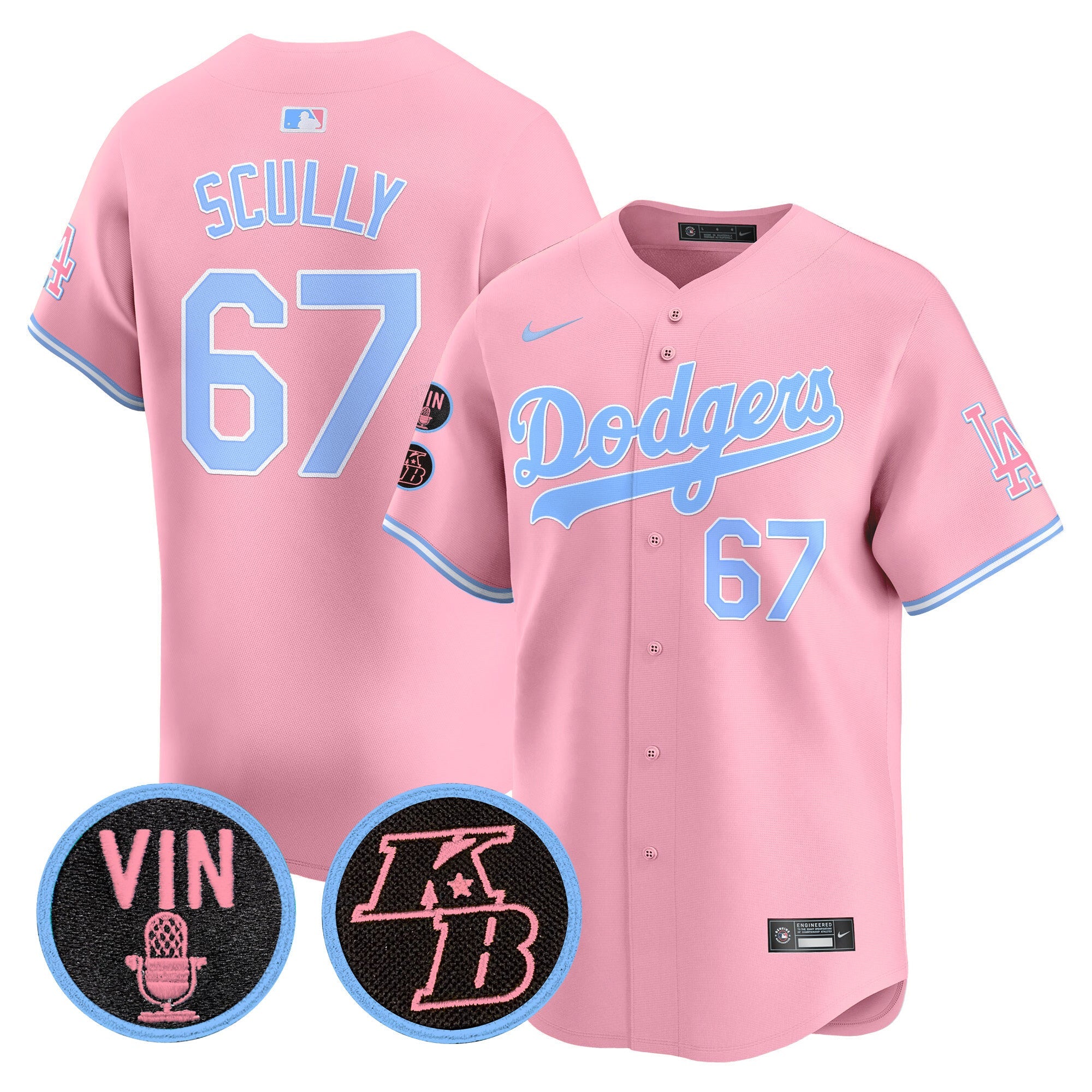 Unisex Vin & Kobe Patch Bubblegum Pink Vapor Premier Limited Jersey
