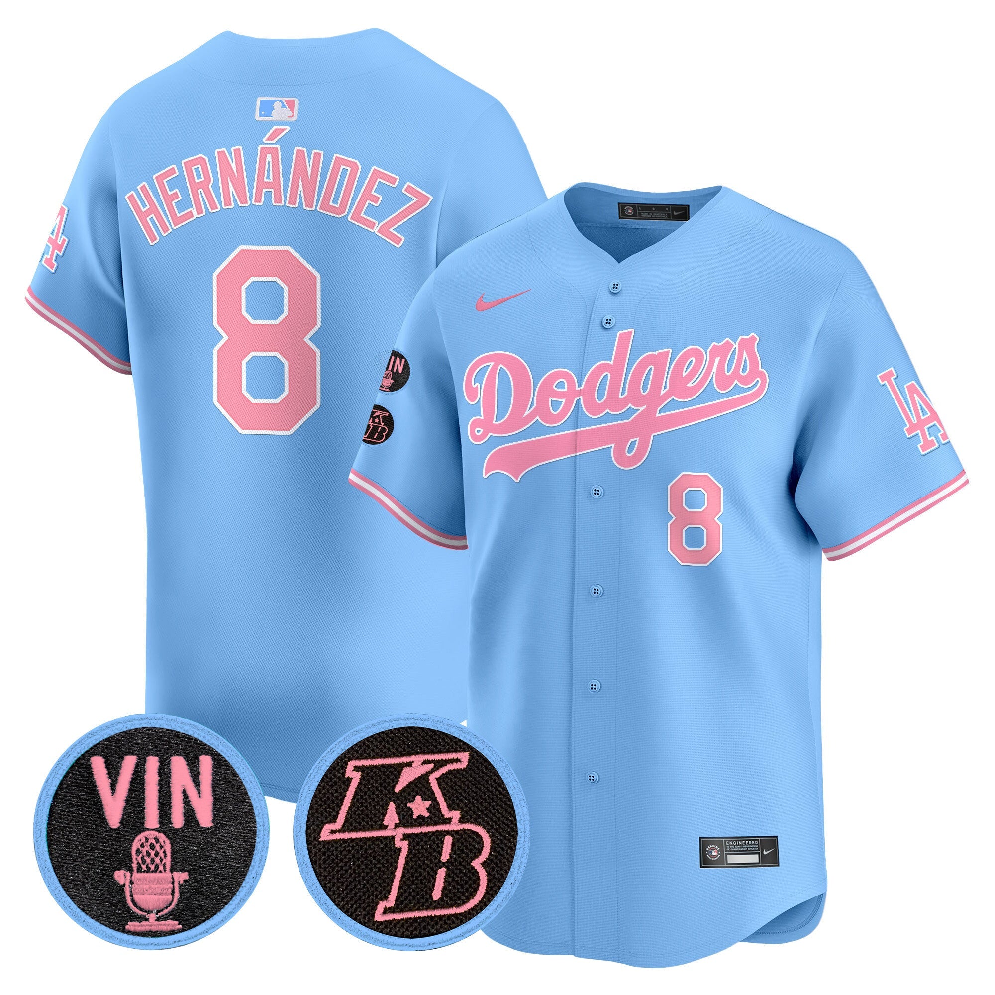 Unisex Vin & Kobe Patch Bubblegum Pink Vapor Premier Limited Jersey