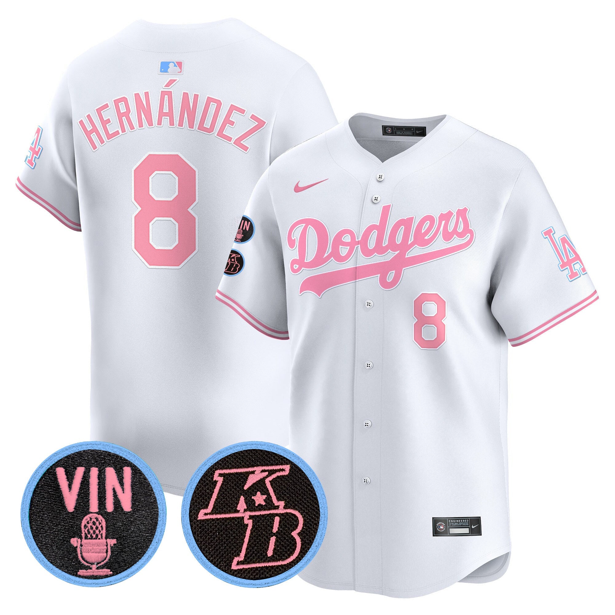 Unisex Vin & Kobe Patch Bubblegum Pink Vapor Premier Limited Jersey
