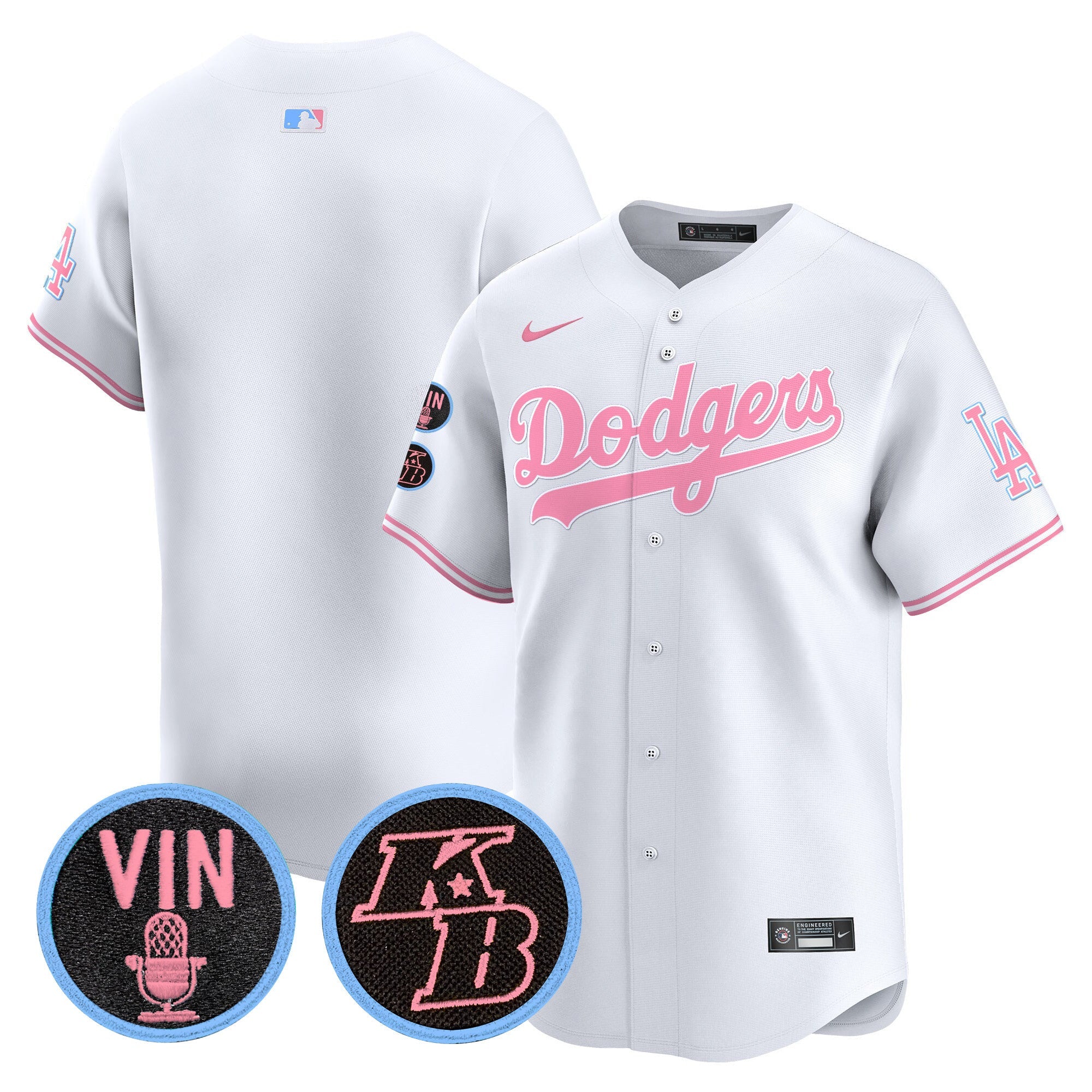 Unisex Vin & Kobe Patch Bubblegum Pink Vapor Premier Limited Jersey
