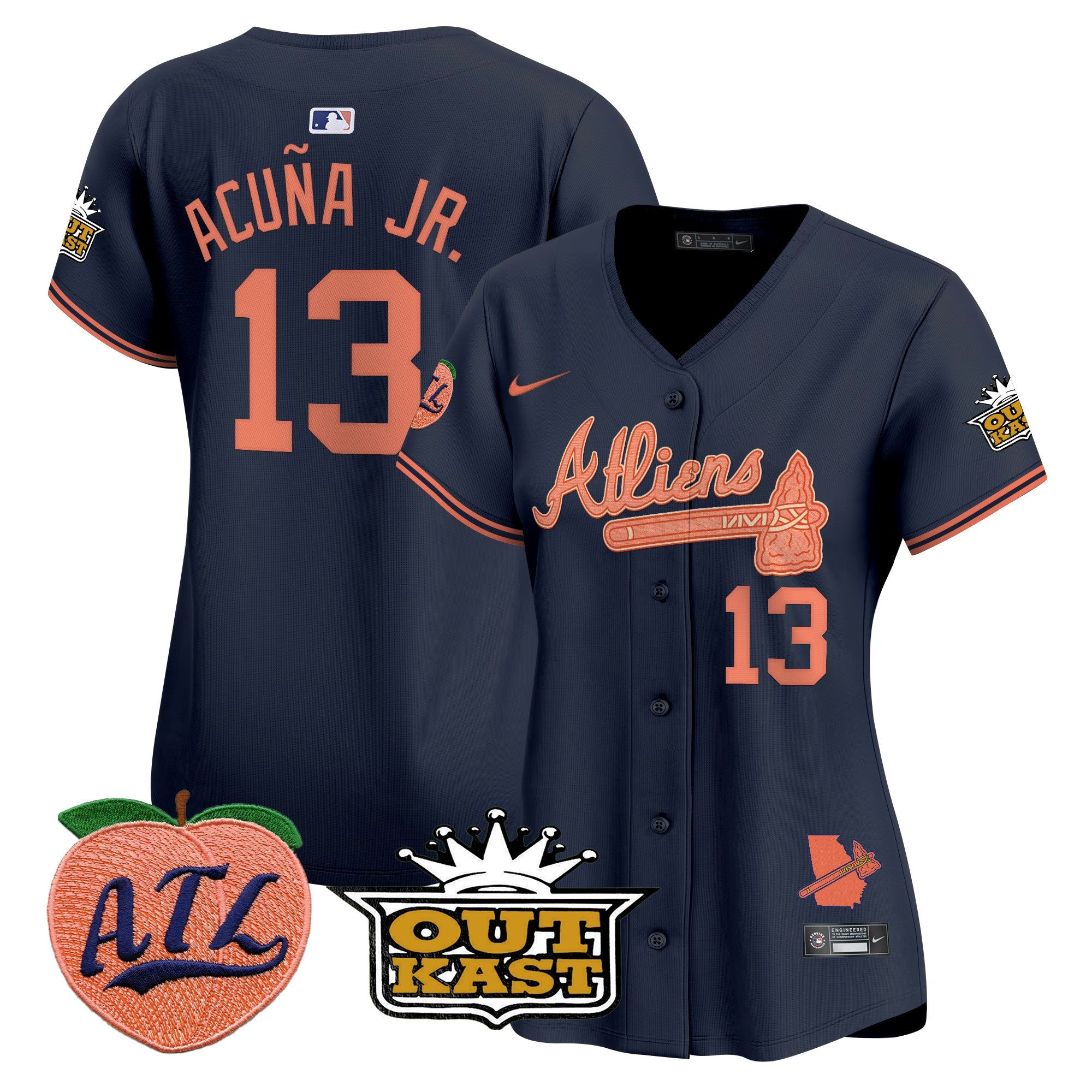 Women’s Atlanta Atliens & Peach Vapor Premier Limited Jersey