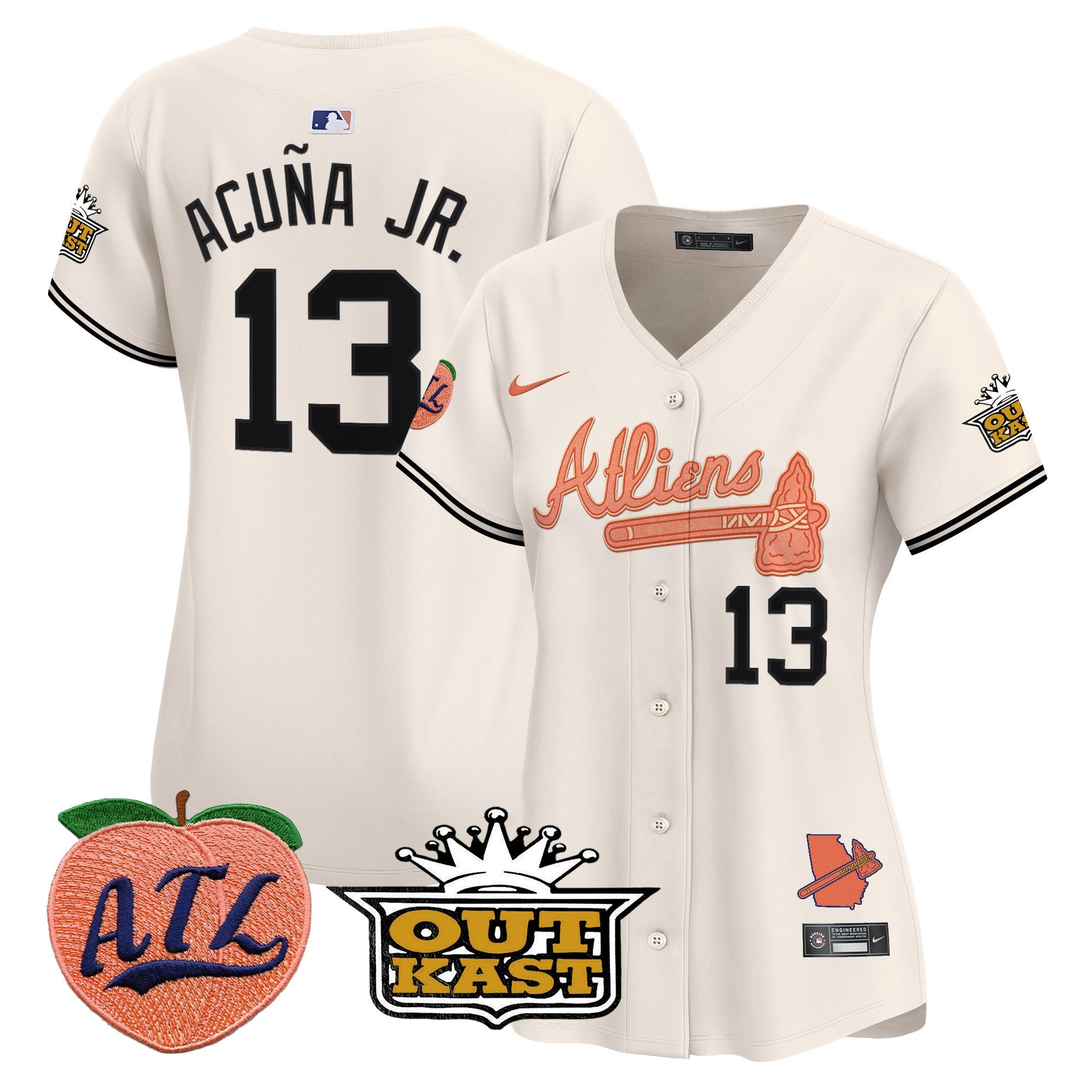 Women’s Atlanta Atliens & Peach Vapor Premier Limited Jersey