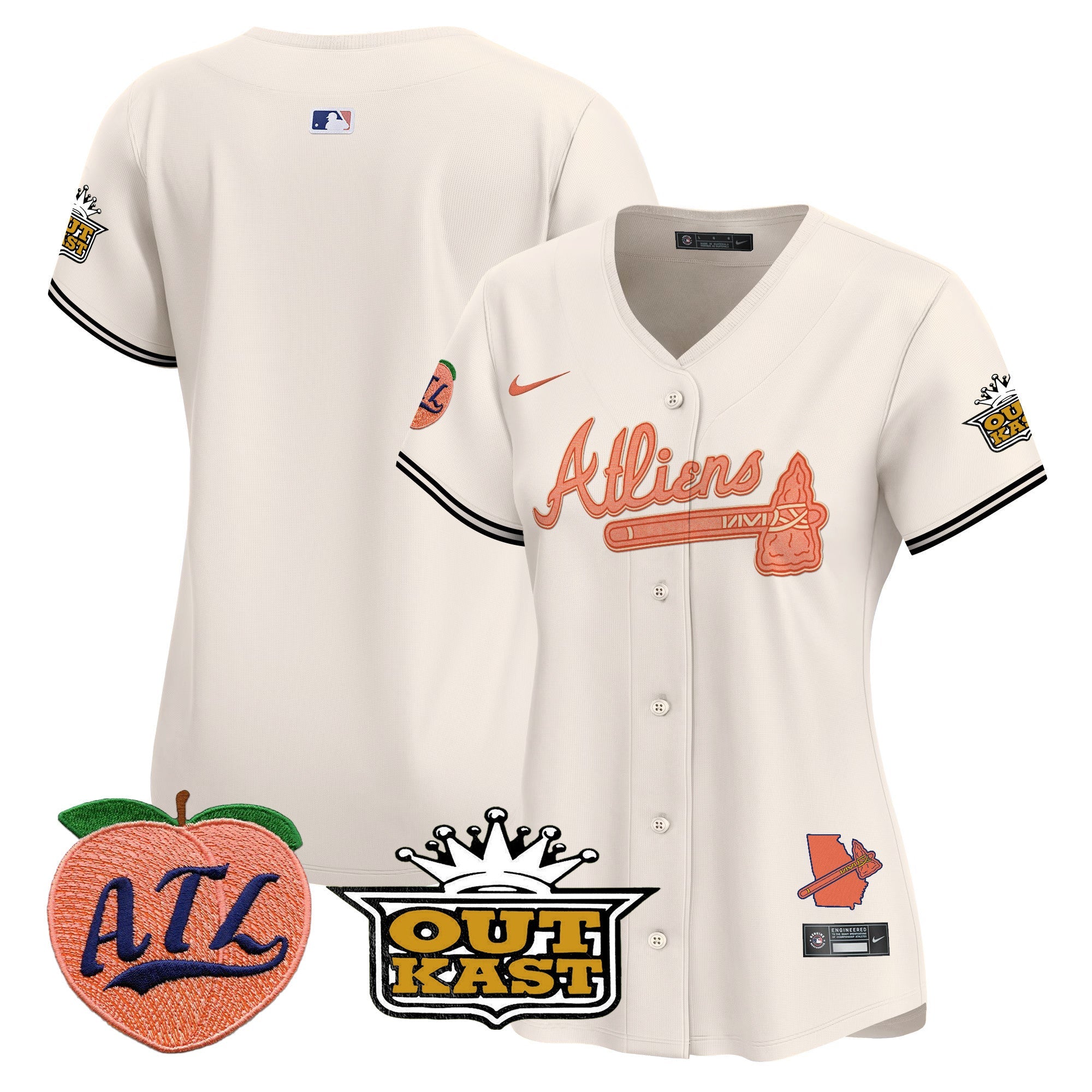 Women’s Atlanta Atliens & Peach Vapor Premier Limited Jersey