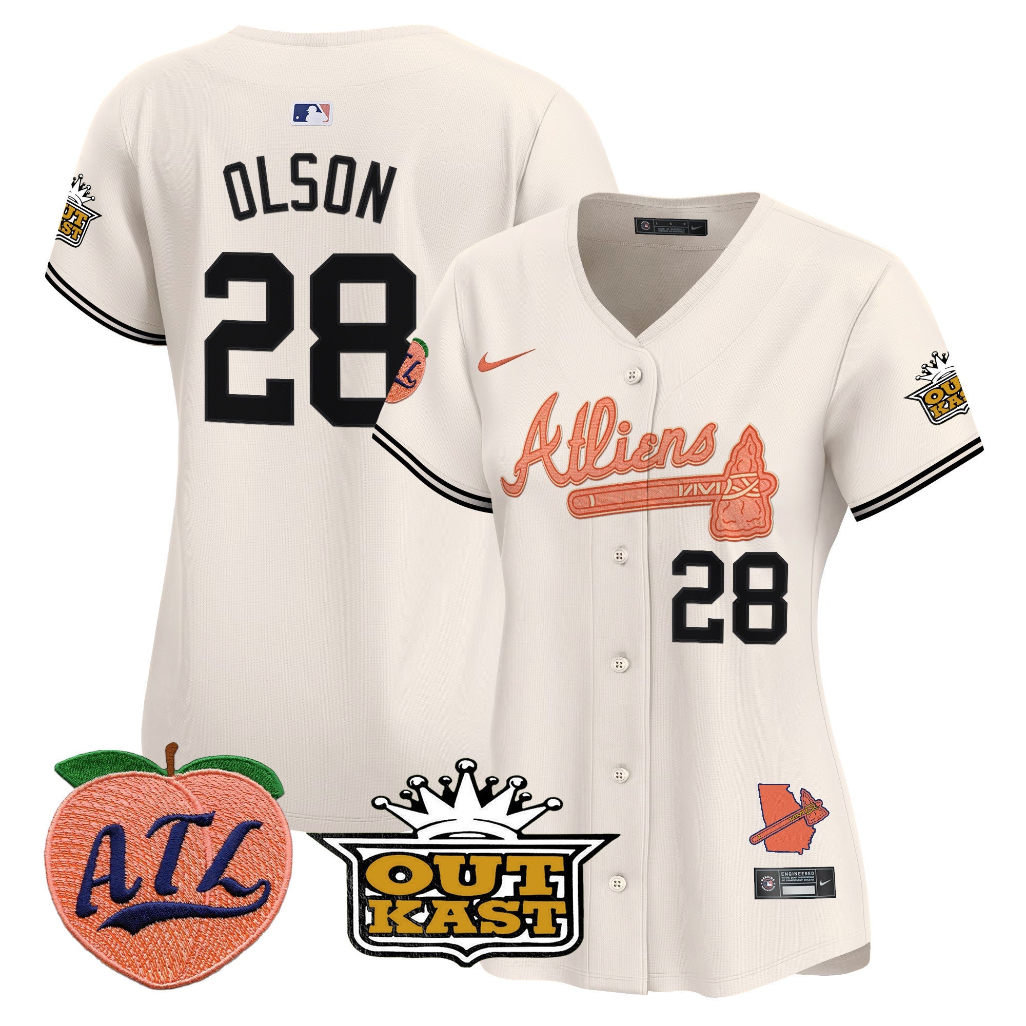 Women’s Atlanta Atliens & Peach Vapor Premier Limited Jersey