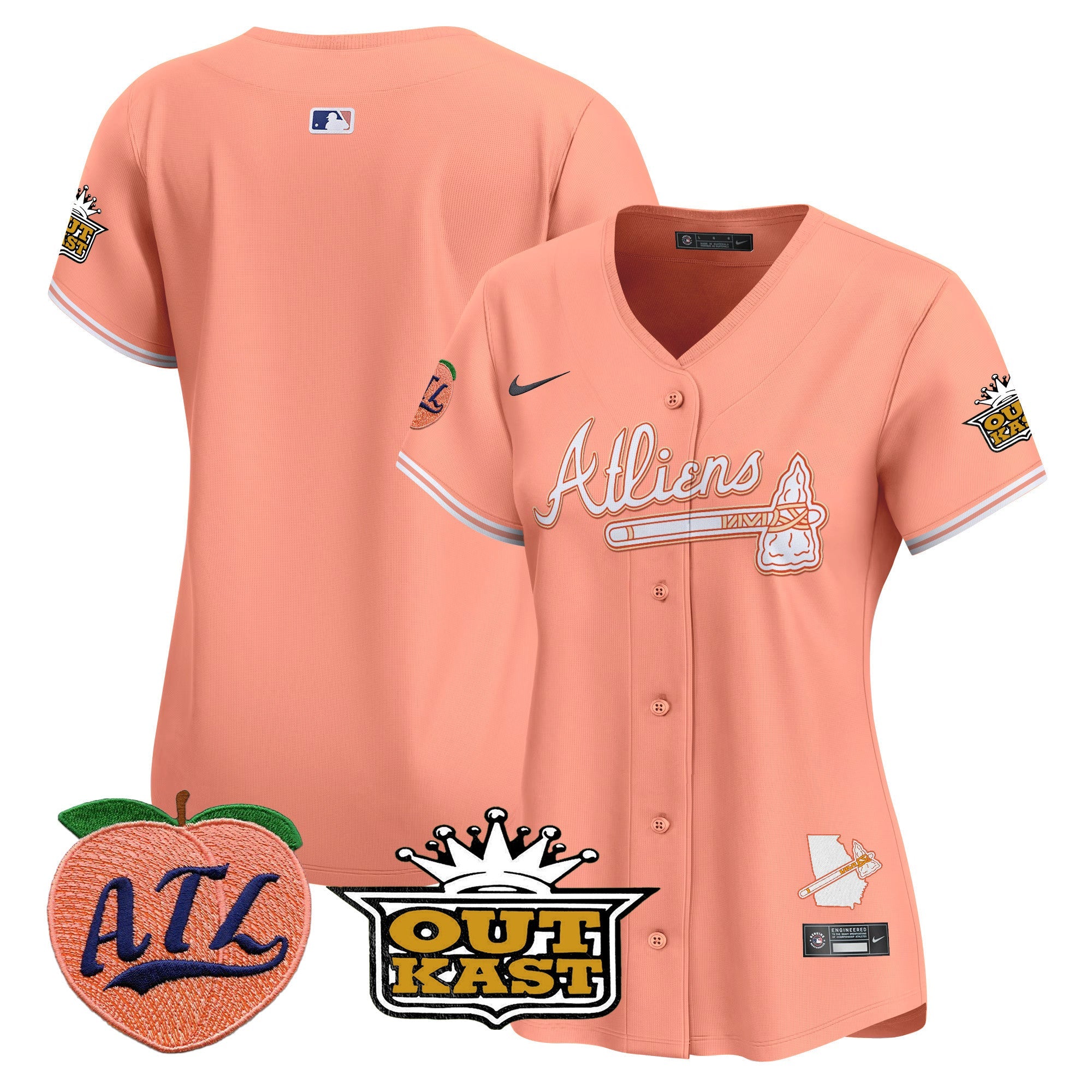 Women’s Atlanta Atliens & Peach Vapor Premier Limited Jersey