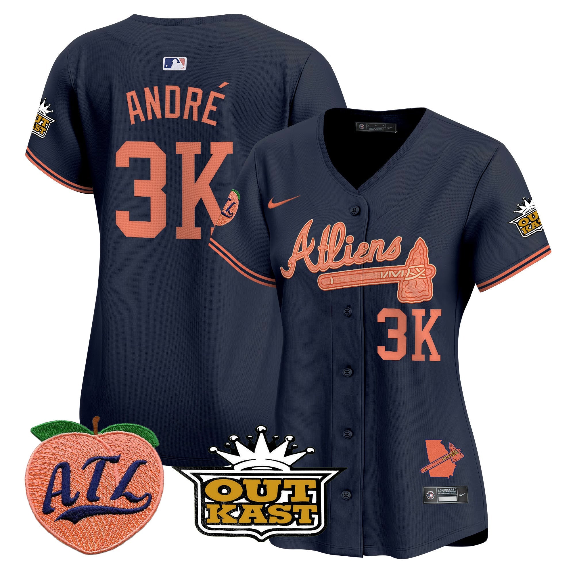 Women’s Atlanta Atliens & Peach Vapor Premier Limited Jersey