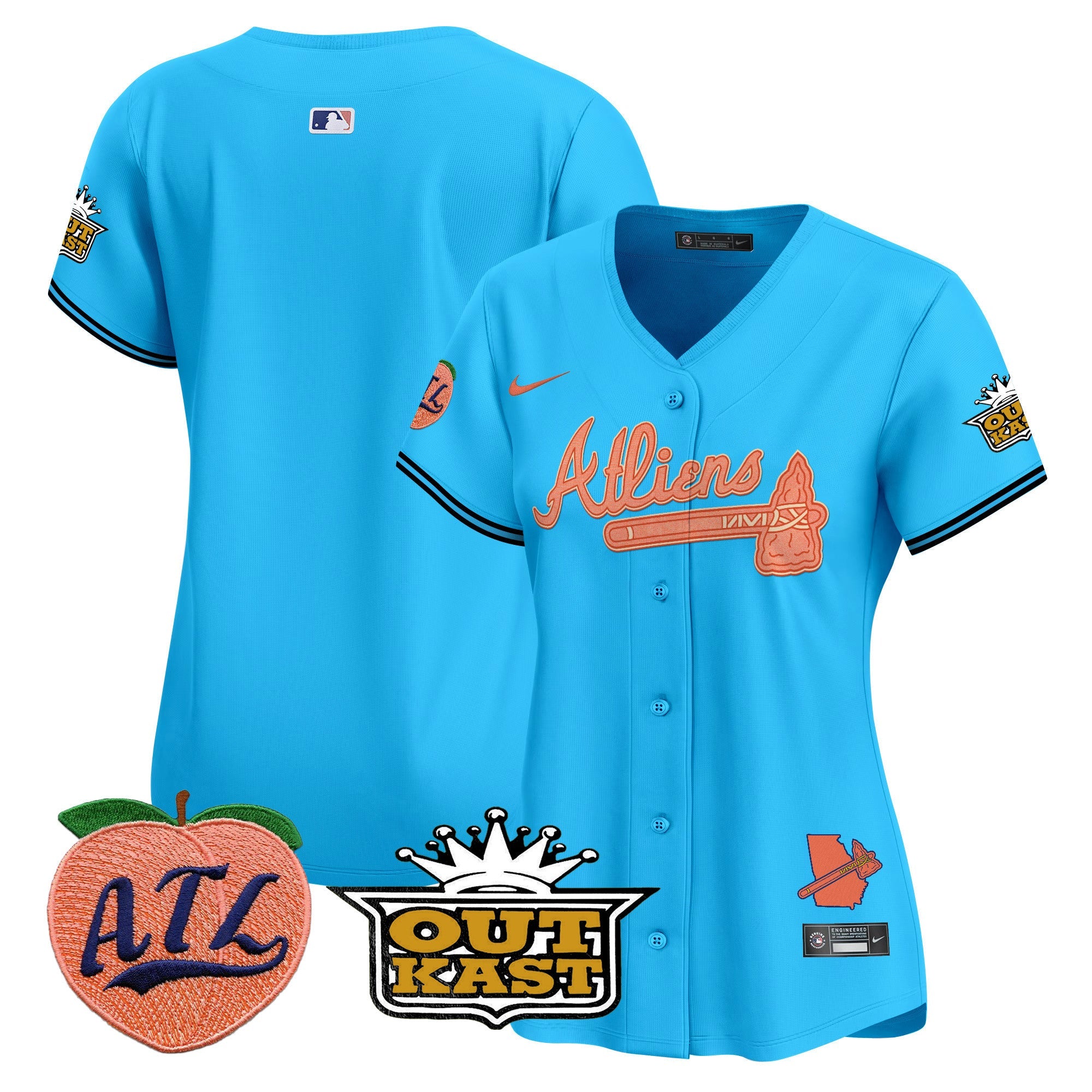 Women’s Atlanta Atliens & Peach Vapor Premier Limited Jersey