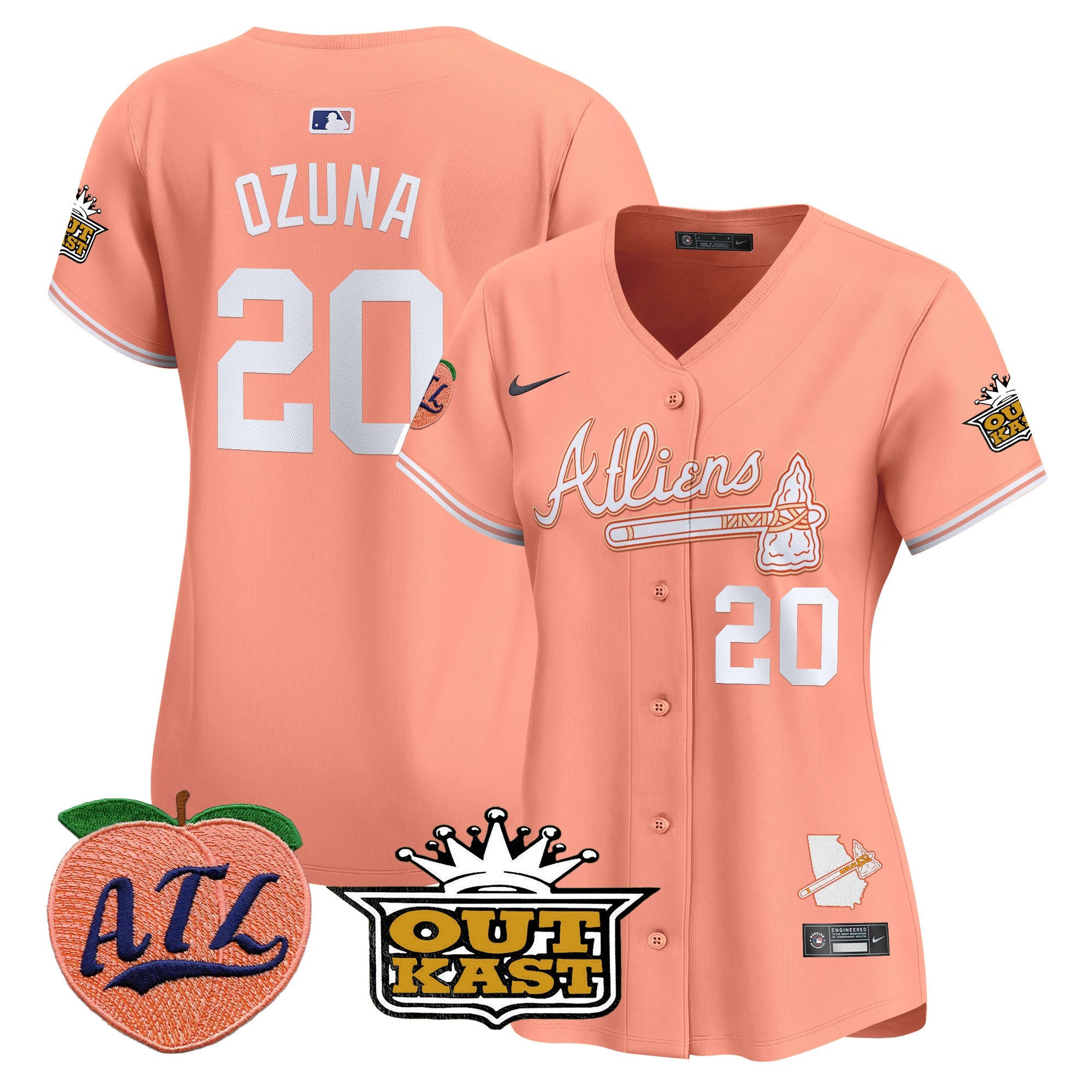Women’s Atlanta Atliens & Peach Vapor Premier Limited Jersey