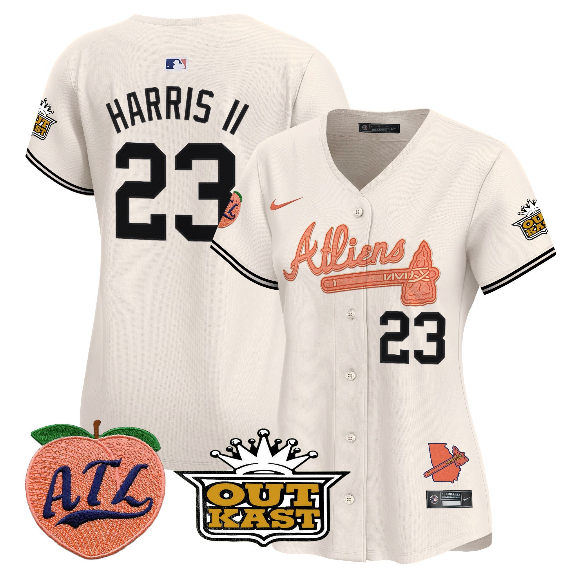 Women’s Atlanta Atliens & Peach Vapor Premier Limited Jersey