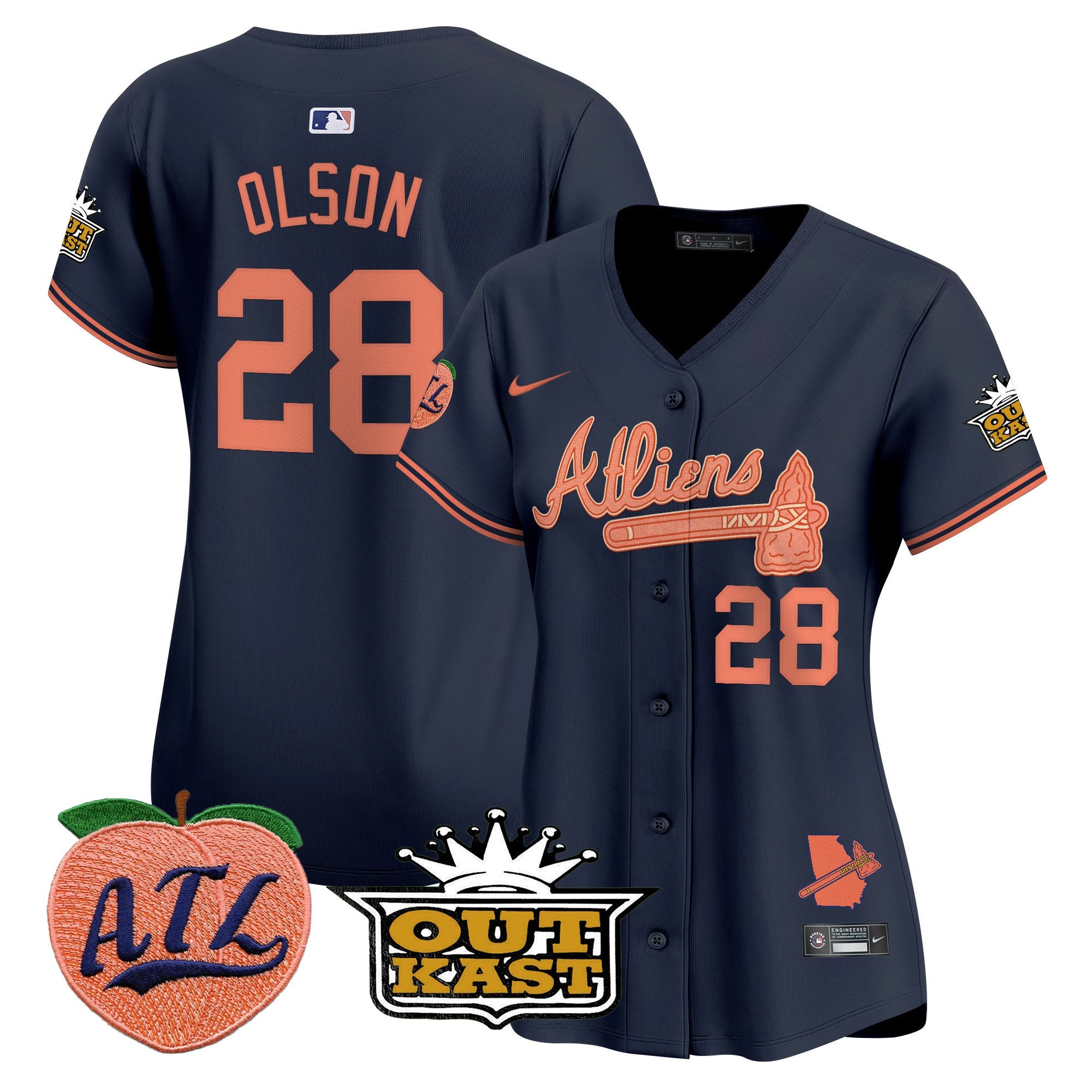 Women’s Atlanta Atliens & Peach Vapor Premier Limited Jersey