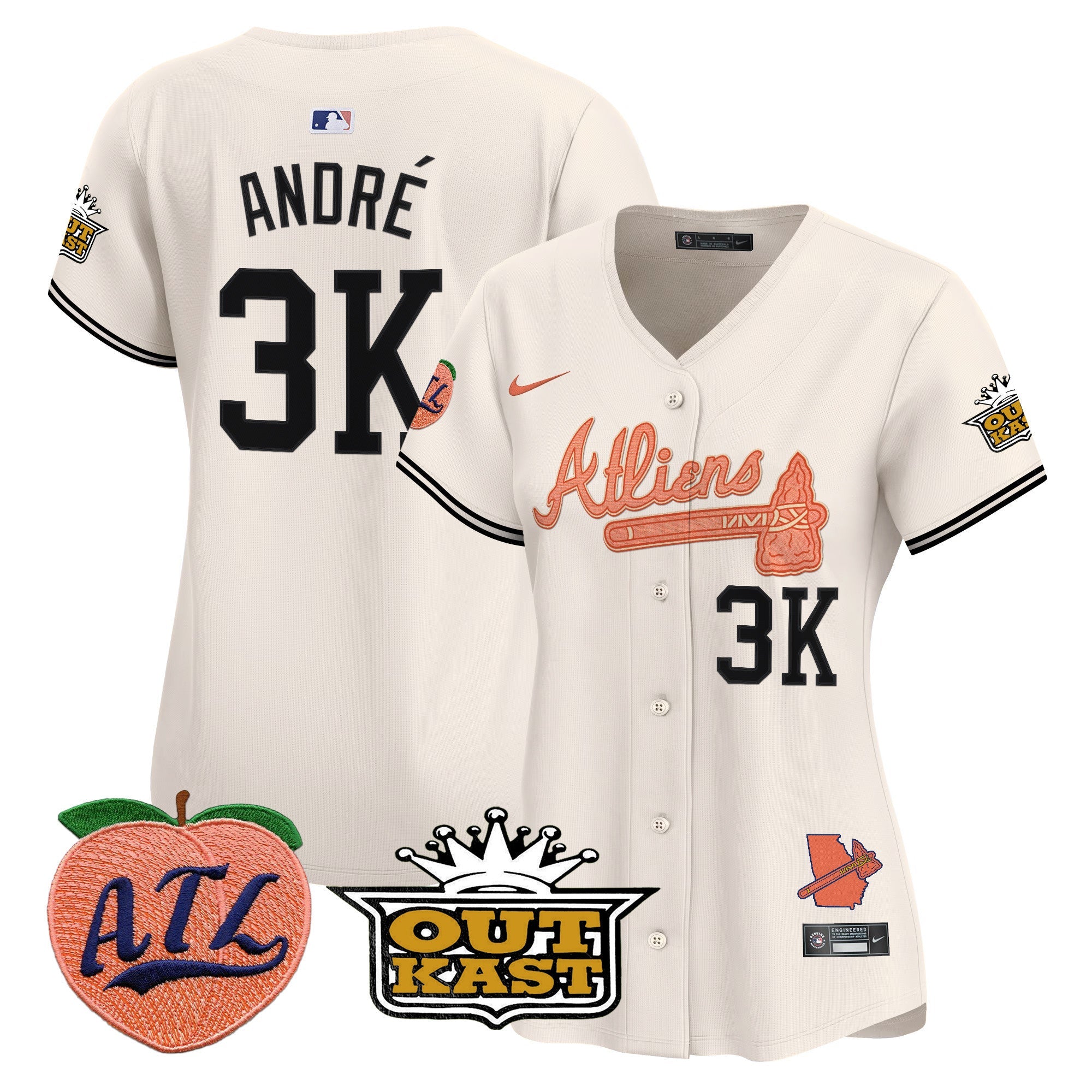 Women’s Atlanta Atliens & Peach Vapor Premier Limited Jersey