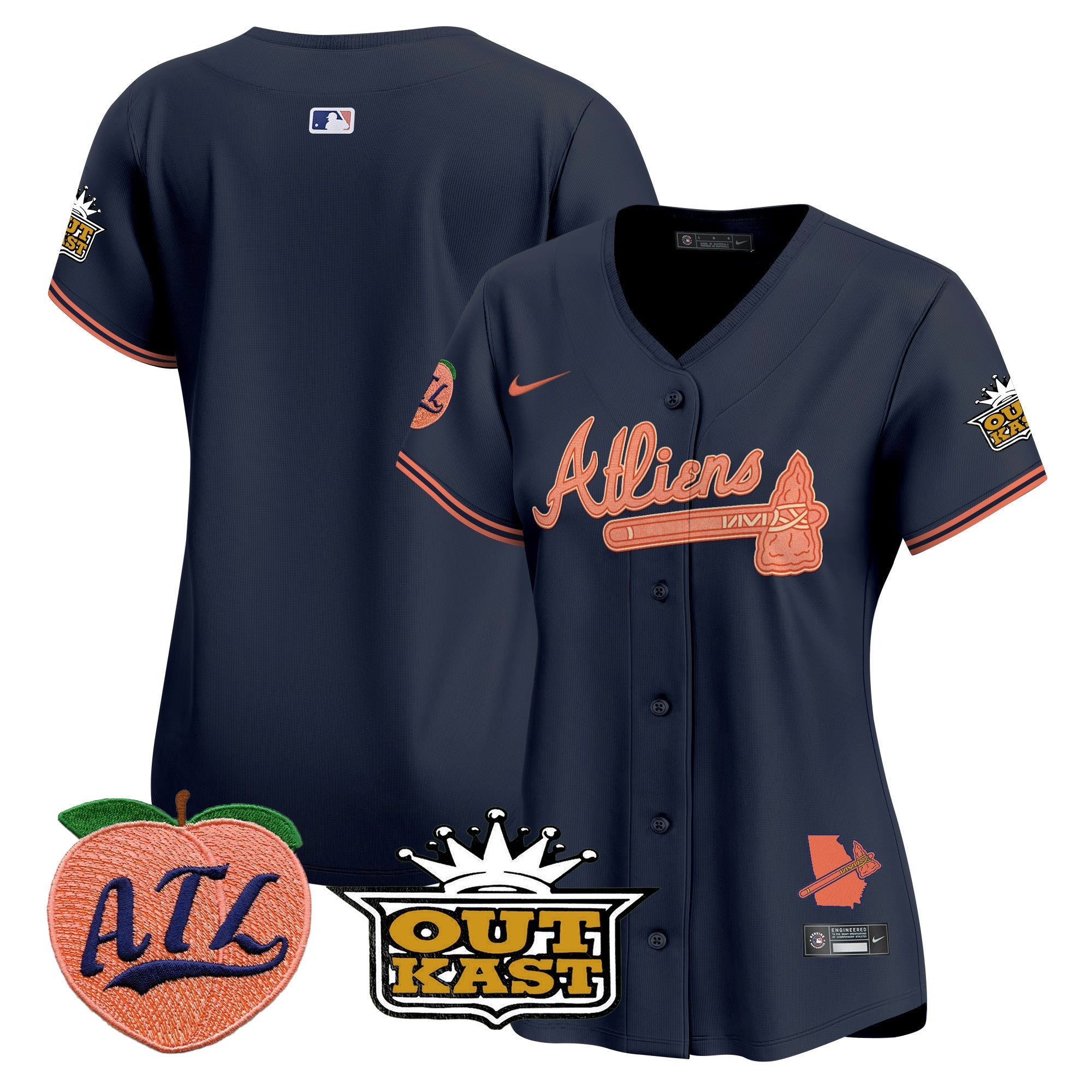 Women’s Atlanta Atliens & Peach Vapor Premier Limited Jersey
