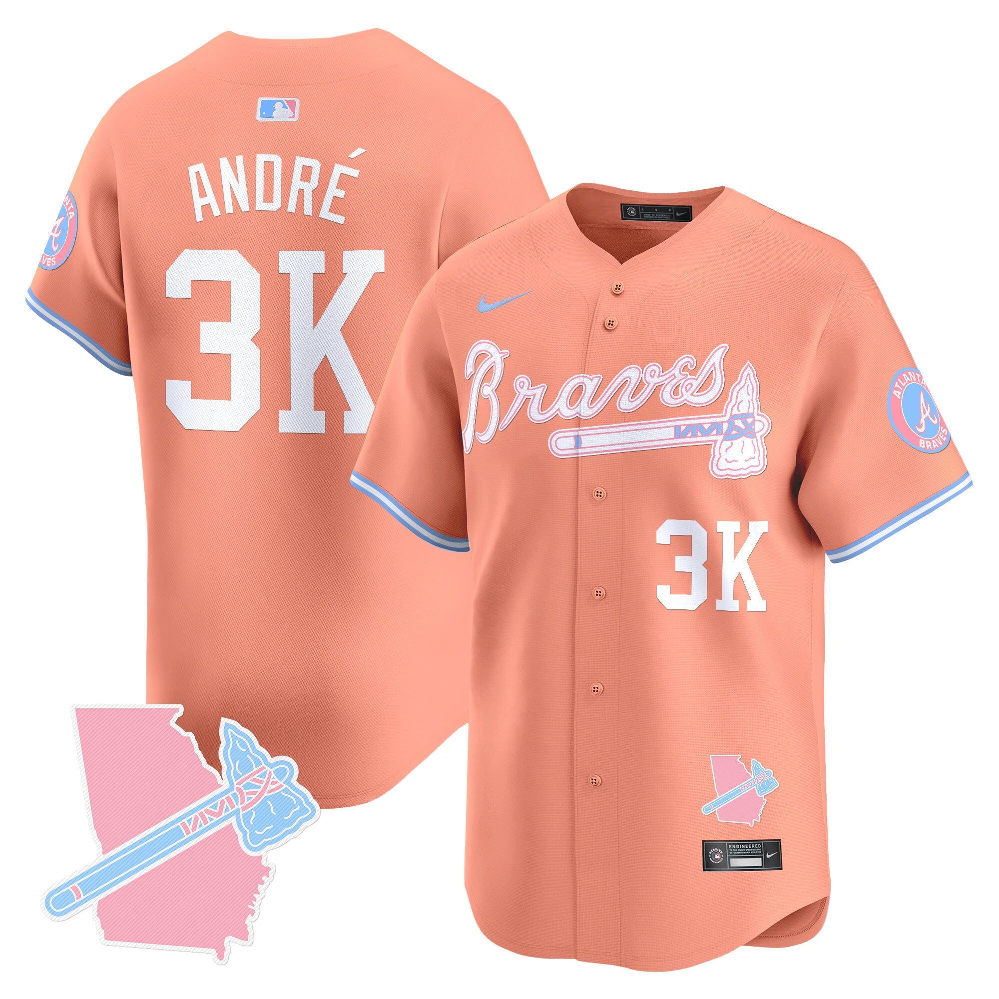 Unisex Atlanta Bubblegum Pink Vapor Premier Limited Jersey