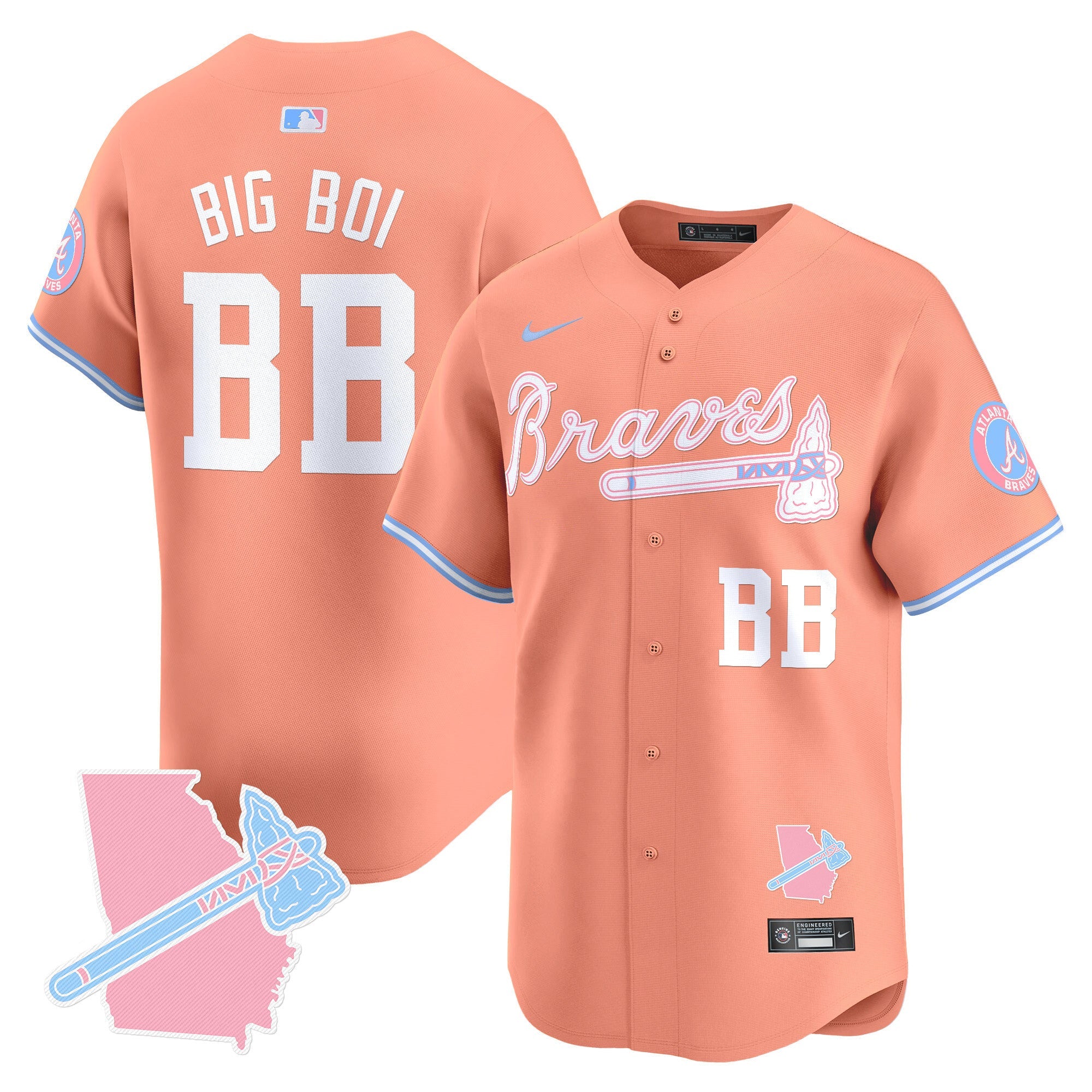 Unisex Atlanta Bubblegum Pink Vapor Premier Limited Jersey