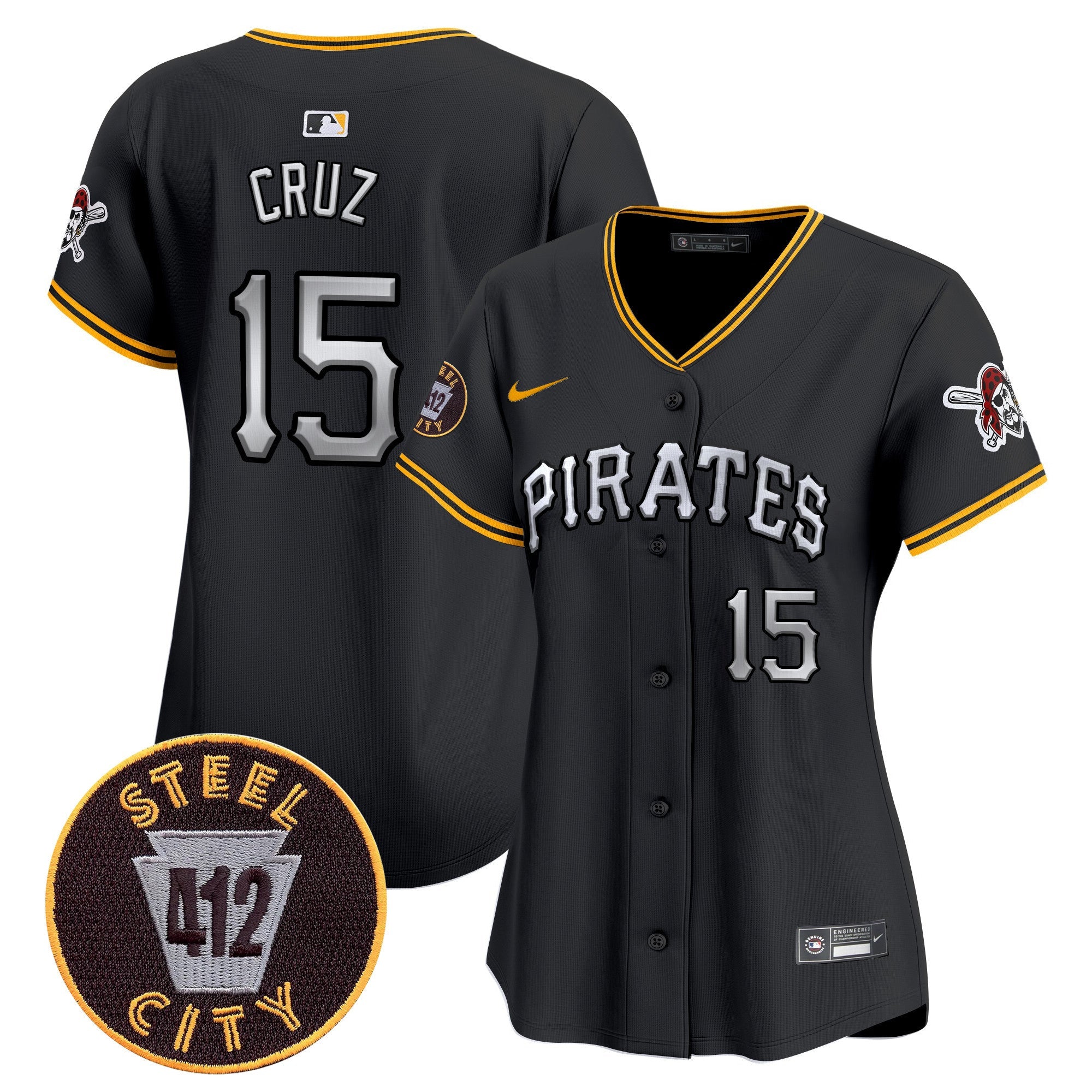 Women’s Pittsburgh 412 Patch Vapor Premier Limited Jersey V6