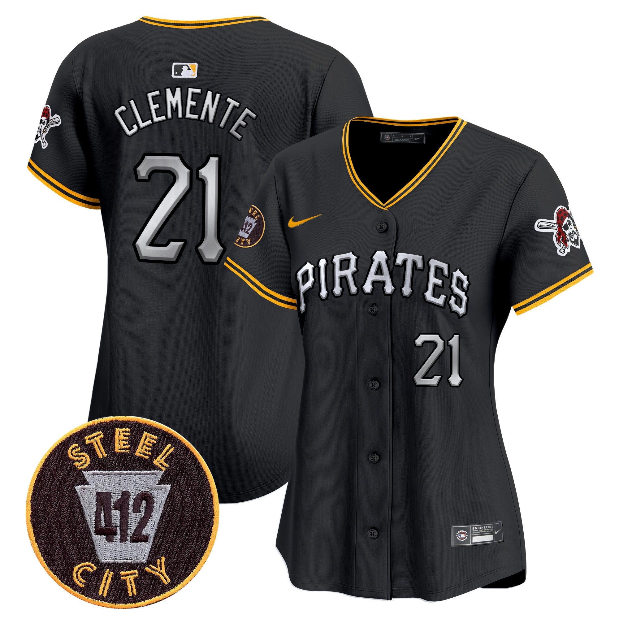 Women’s Pittsburgh 412 Patch Vapor Premier Limited Jersey V6
