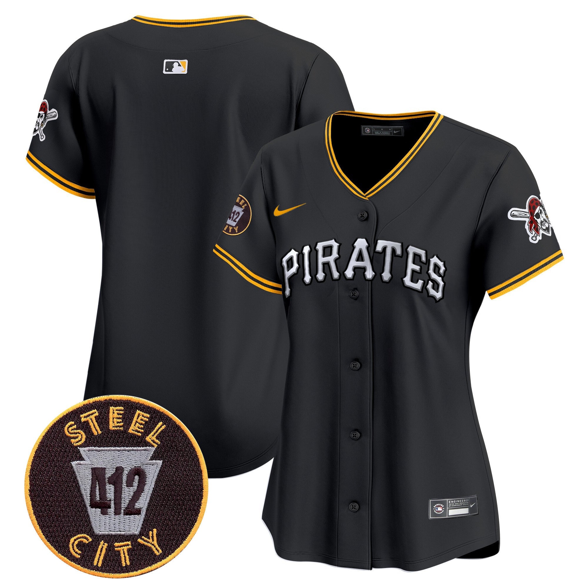 Women’s Pittsburgh 412 Patch Vapor Premier Limited Jersey V6