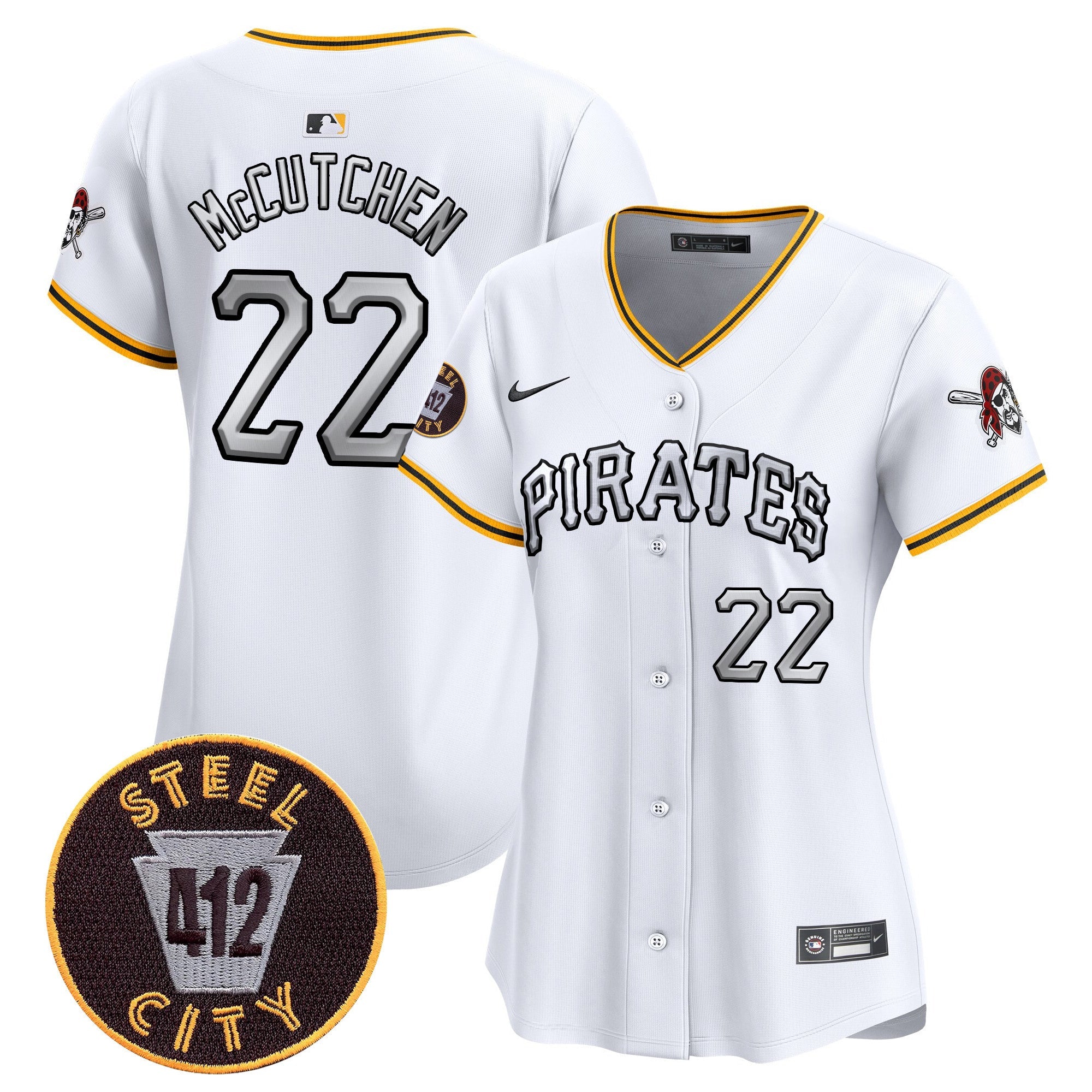 Women’s Pittsburgh 412 Patch Vapor Premier Limited Jersey V6