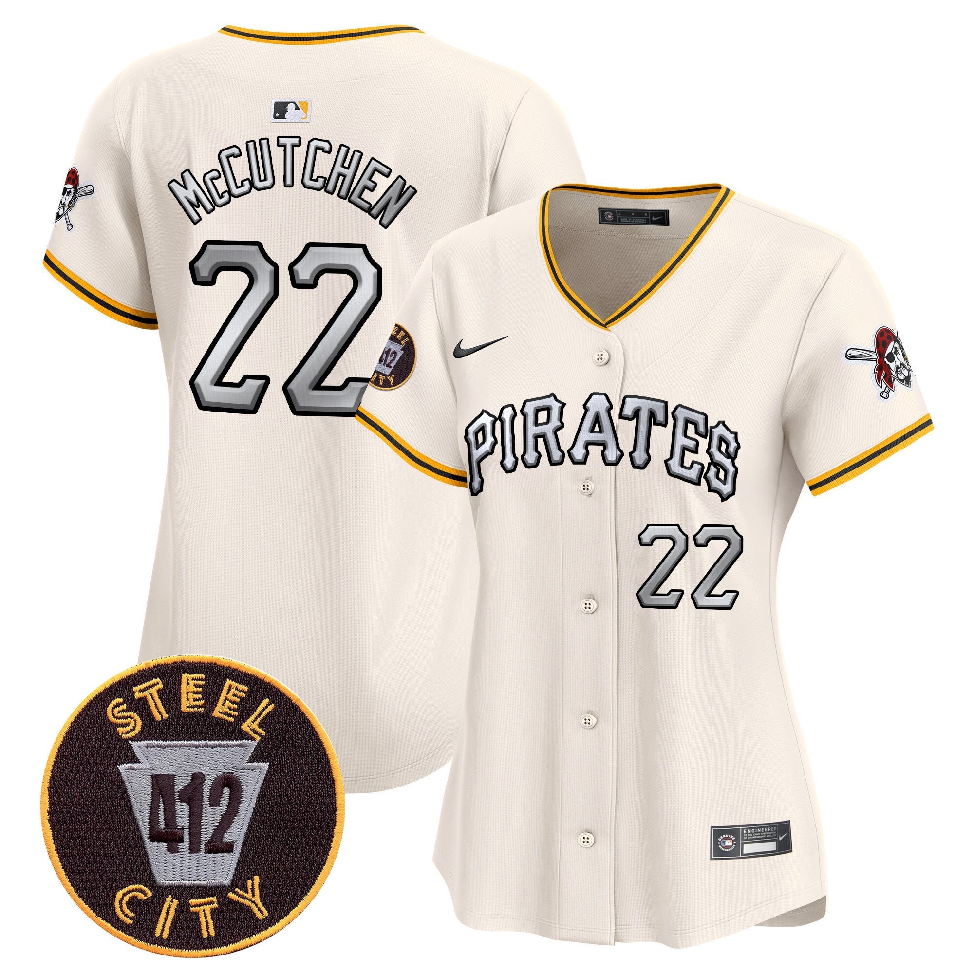 Women’s Pittsburgh 412 Patch Vapor Premier Limited Jersey V6