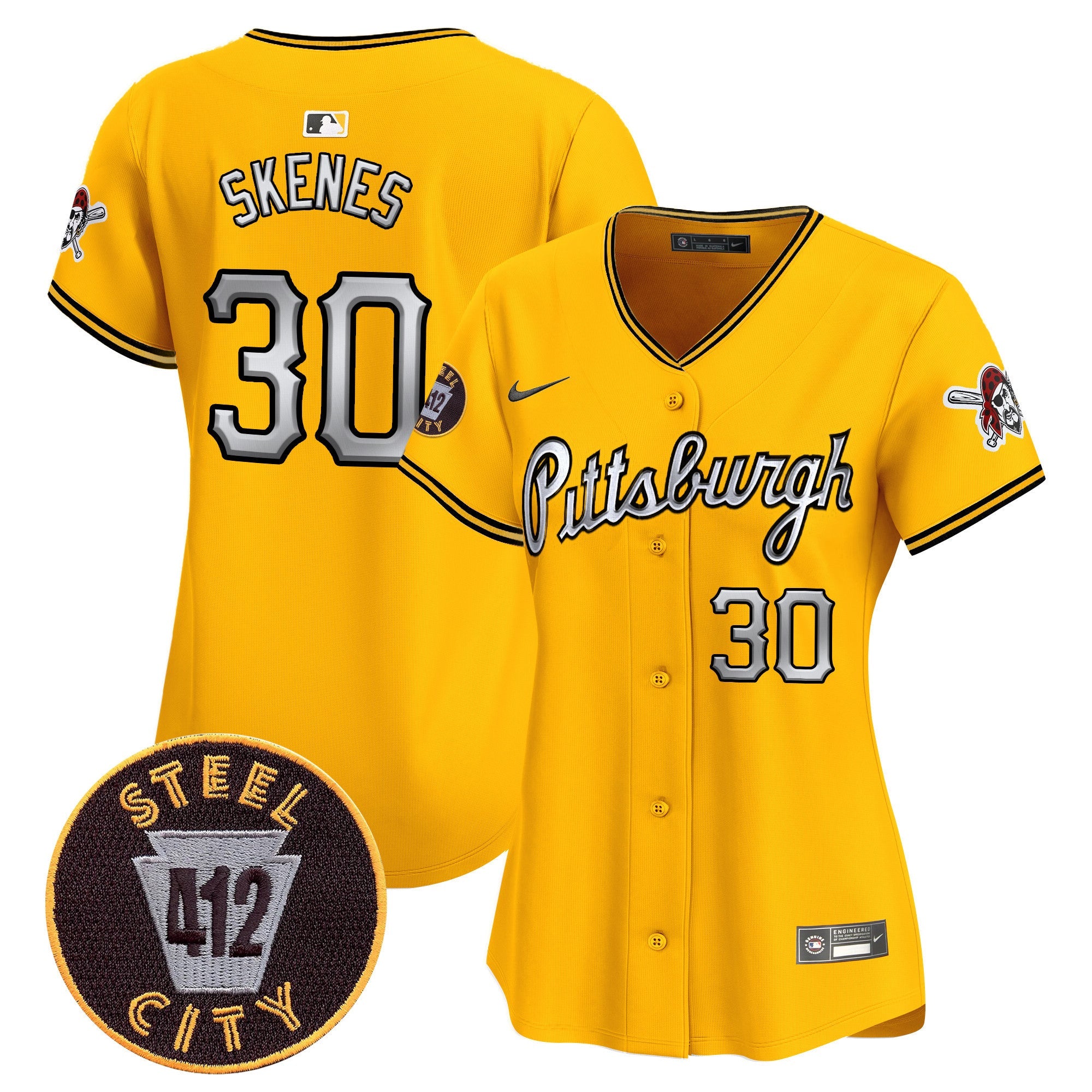 Women’s Pittsburgh 412 Patch Vapor Premier Limited Jersey V7