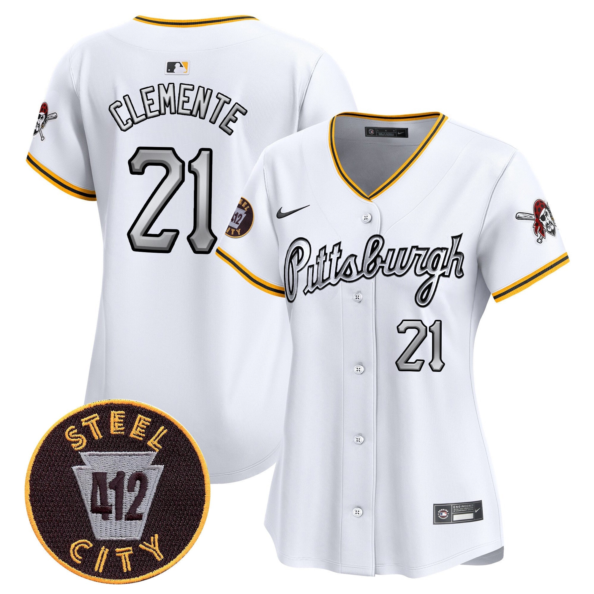 Women’s Pittsburgh 412 Patch Vapor Premier Limited Jersey V7