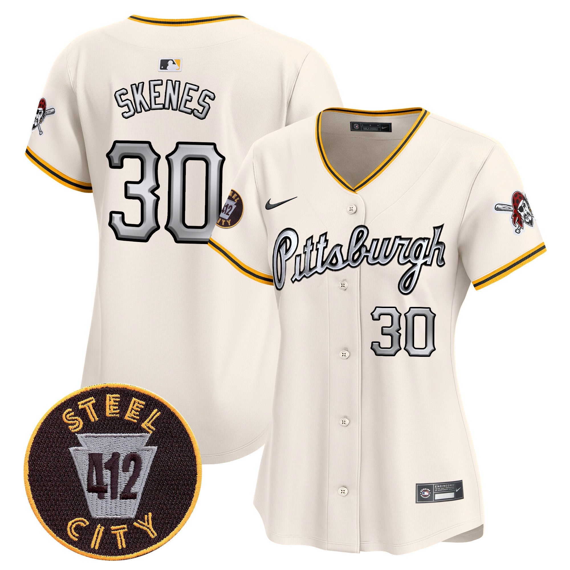 Women’s Pittsburgh 412 Patch Vapor Premier Limited Jersey V7