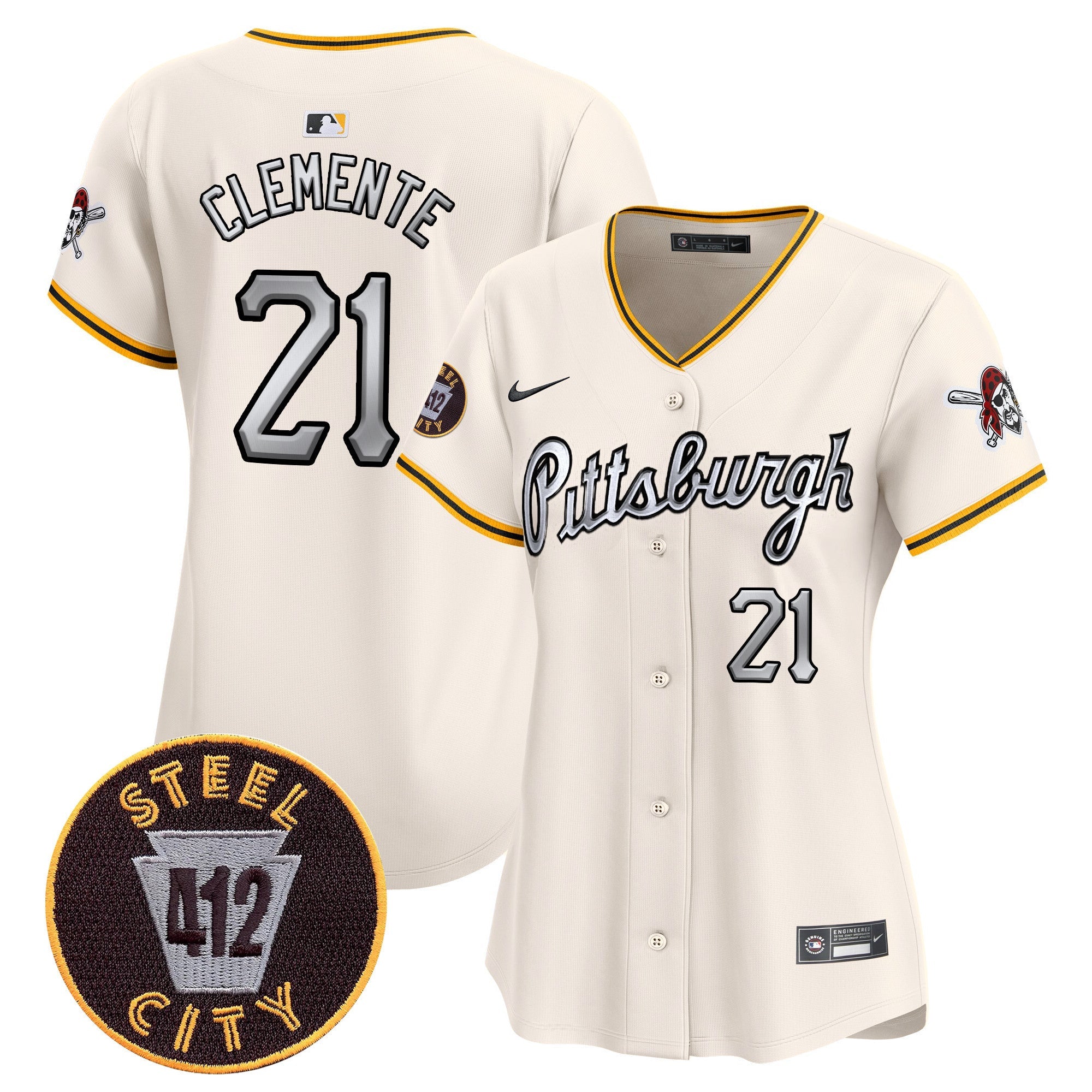 Women’s Pittsburgh 412 Patch Vapor Premier Limited Jersey V7