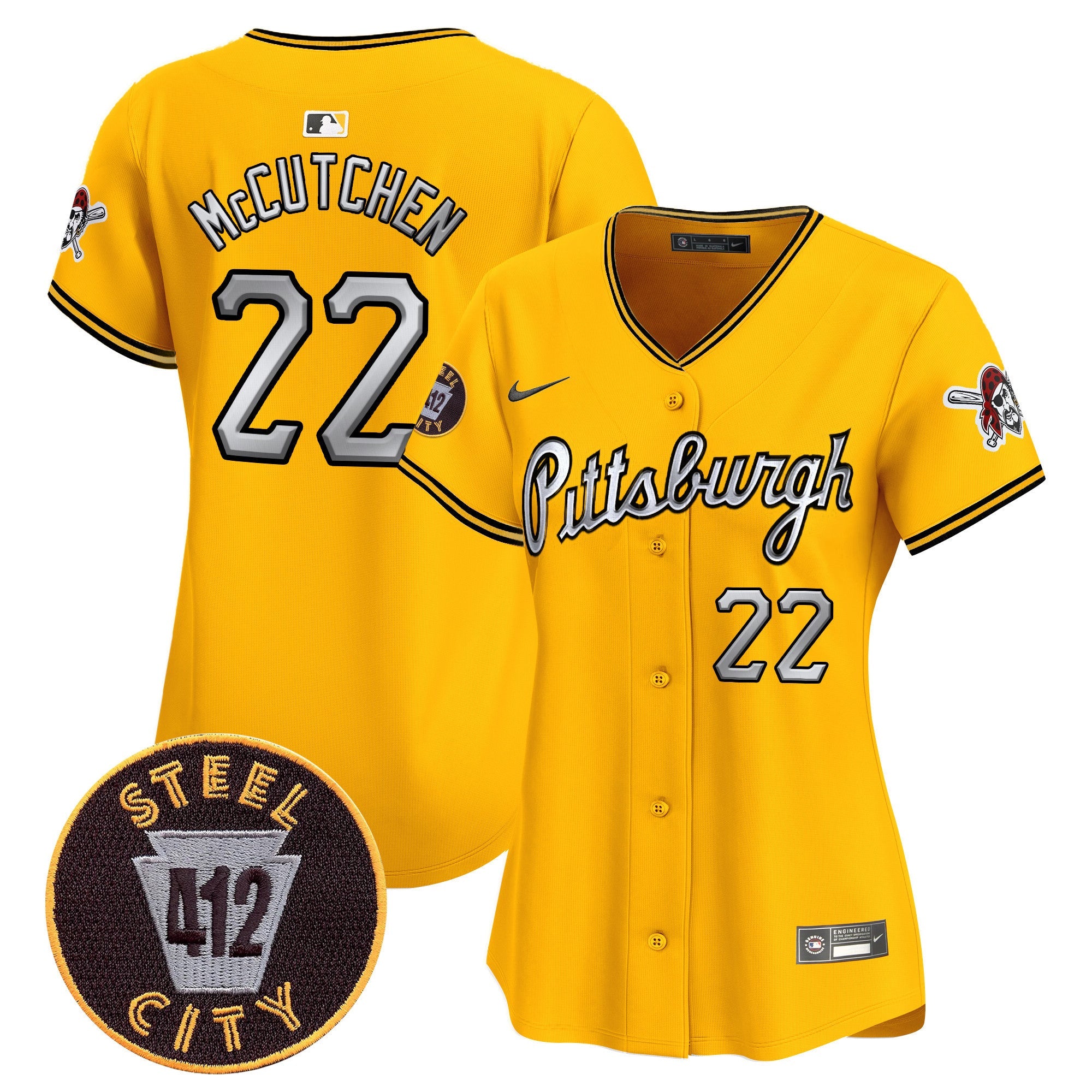 Women’s Pittsburgh 412 Patch Vapor Premier Limited Jersey V7
